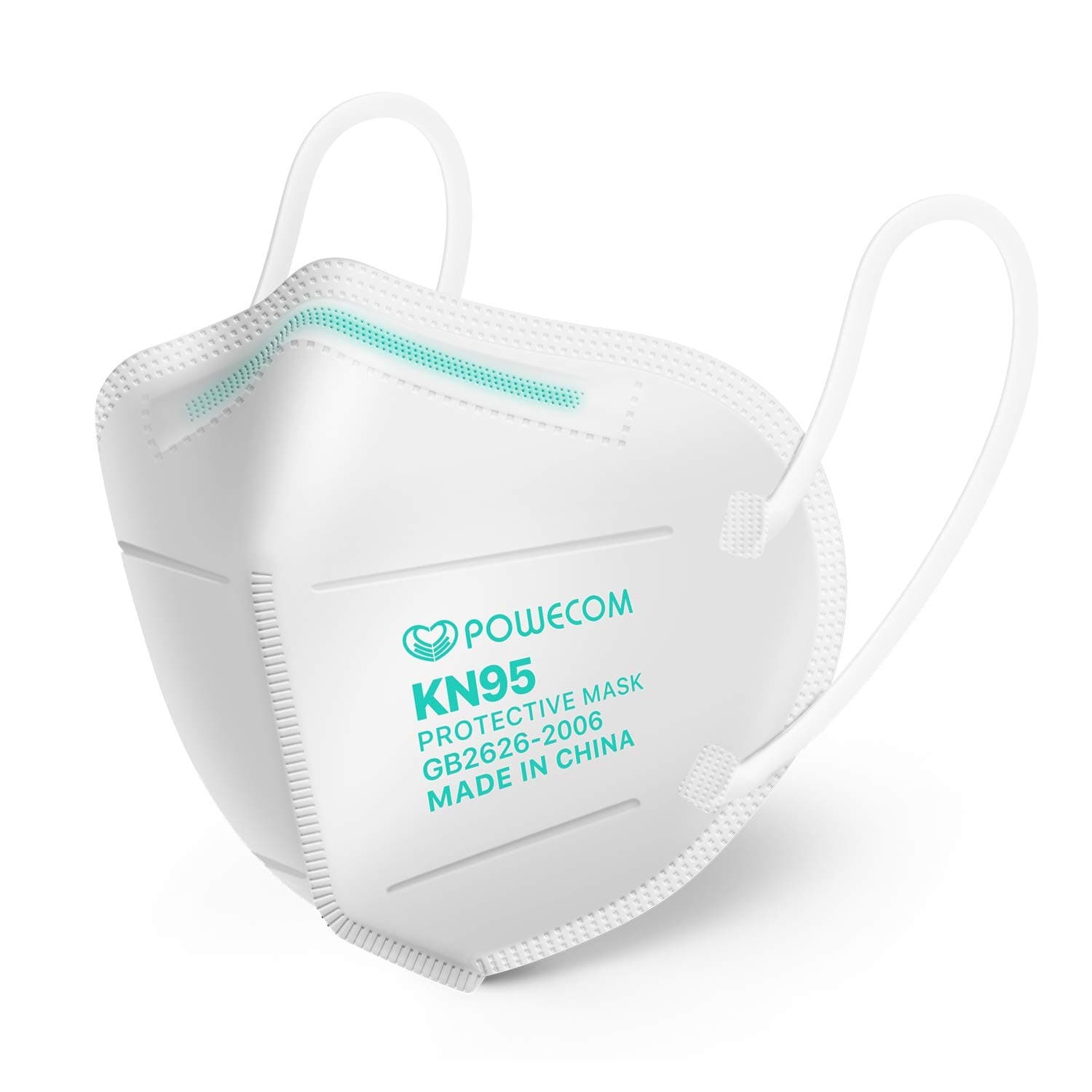 Powecom 10-Pack KN95 Face Mask (Appendix A Authorized Respirator), Protective Face Mask, Disposable Particulate Respirator, GB2626-2006 (10-Count)