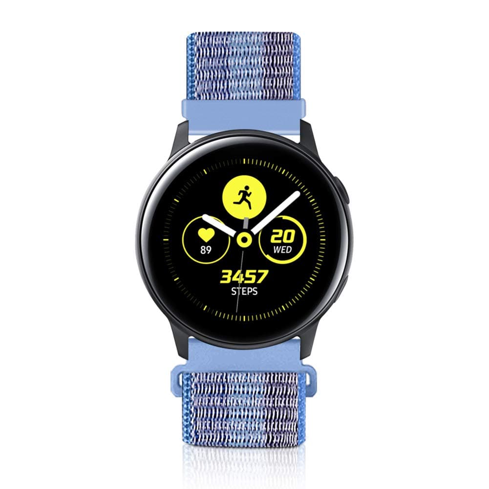 WNIPH 20mm Quick Release Watch Band Compatible with Samsung Galaxy Watch 42mm/Active2 44mm 40mm/Gear Sport/Gear S2 Classic/Garmin Vivoactive 3/Ticwatch, Nylon Replacement Sport Strap(Striped Blue,20mm