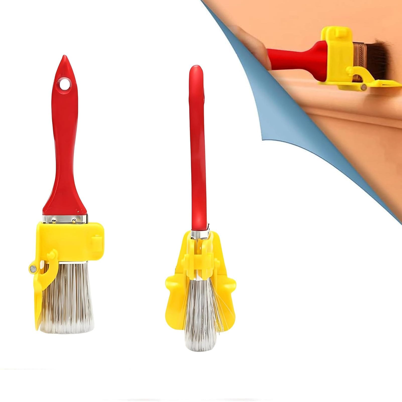2Pcs Cutting in Paint Brush, Cutting in Tools for,Paint Brush Edger,Cutting in Brush,Edging Paint Brush,Interior Wall Concealed Corner Paint Brush for Home Office Wall Ceilings Edges Trim