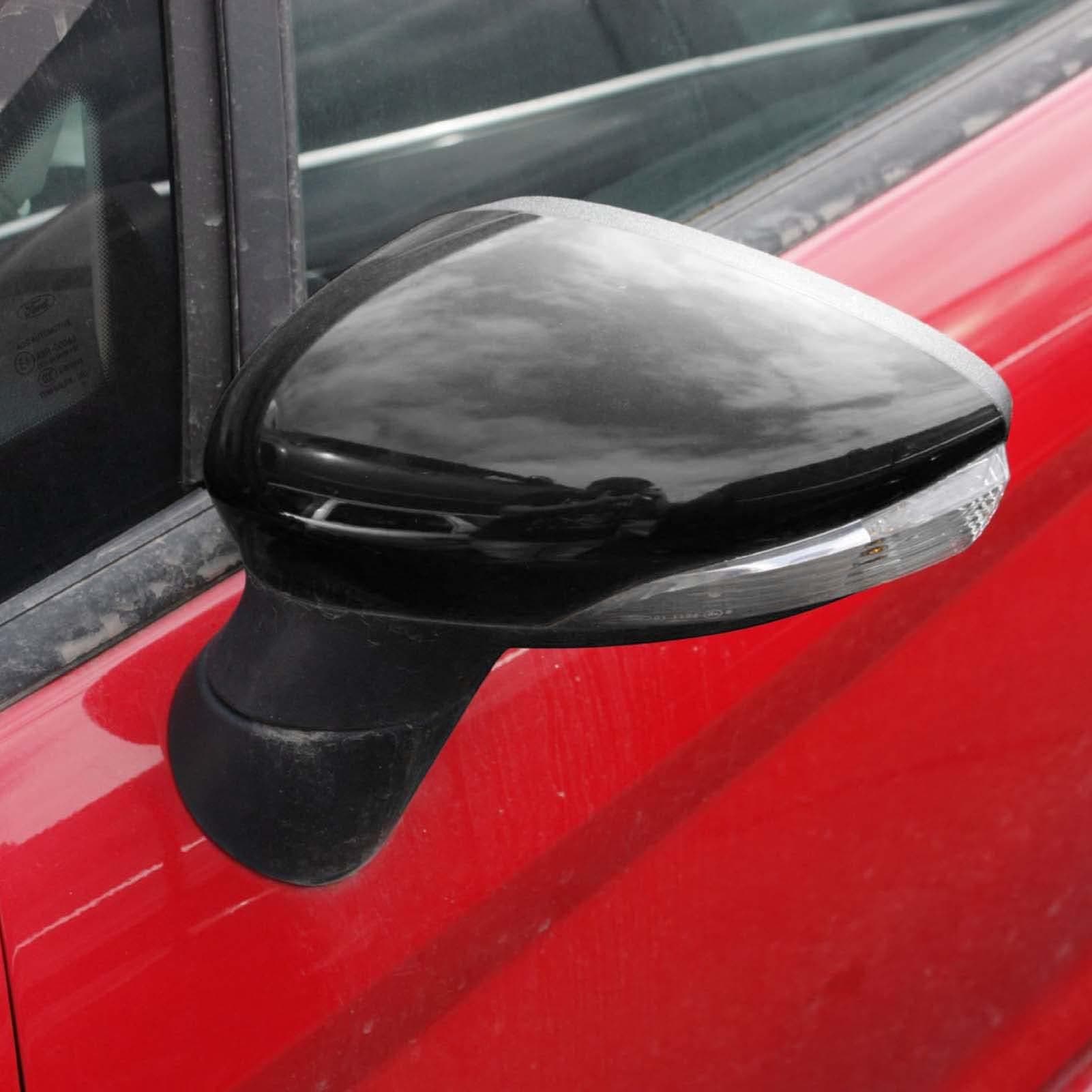 Holdfiturn Gloss Black Rear View Wing Mirror Cover Cap Replacement for Fiesta MK7 2008-2017(Left