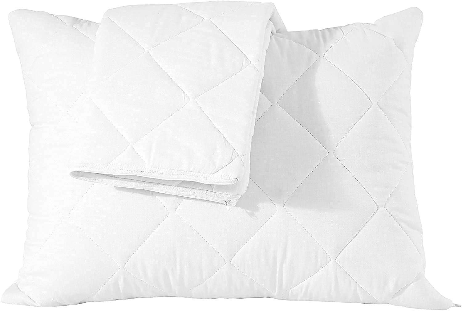 Niagara Sleep SolutionQuilted Feather Proof Pillow Protectors King Pair 20x36 Inches Extra Soft Thick Ultra Plush White Zippered Set of 2 Size Encasement
