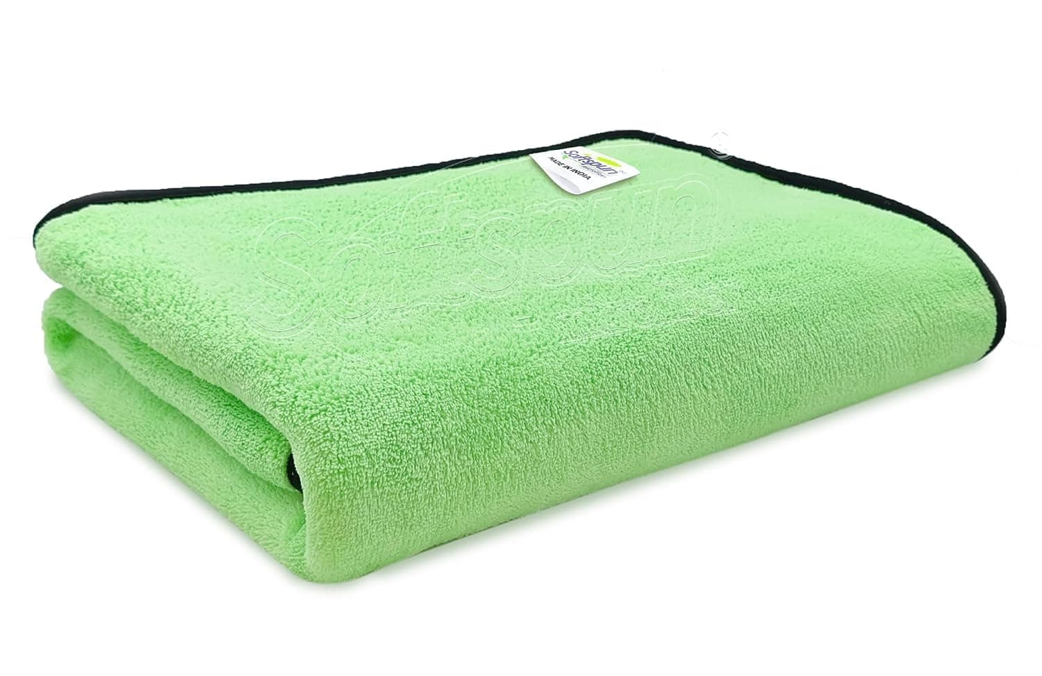 SOFTSPUN Microfiber Bath Towel 1 pc Green! Ultra Absorbent Super Soft & Comfortable Quick Drying for Men & Women Daily Use Extra Large Size Unisex.