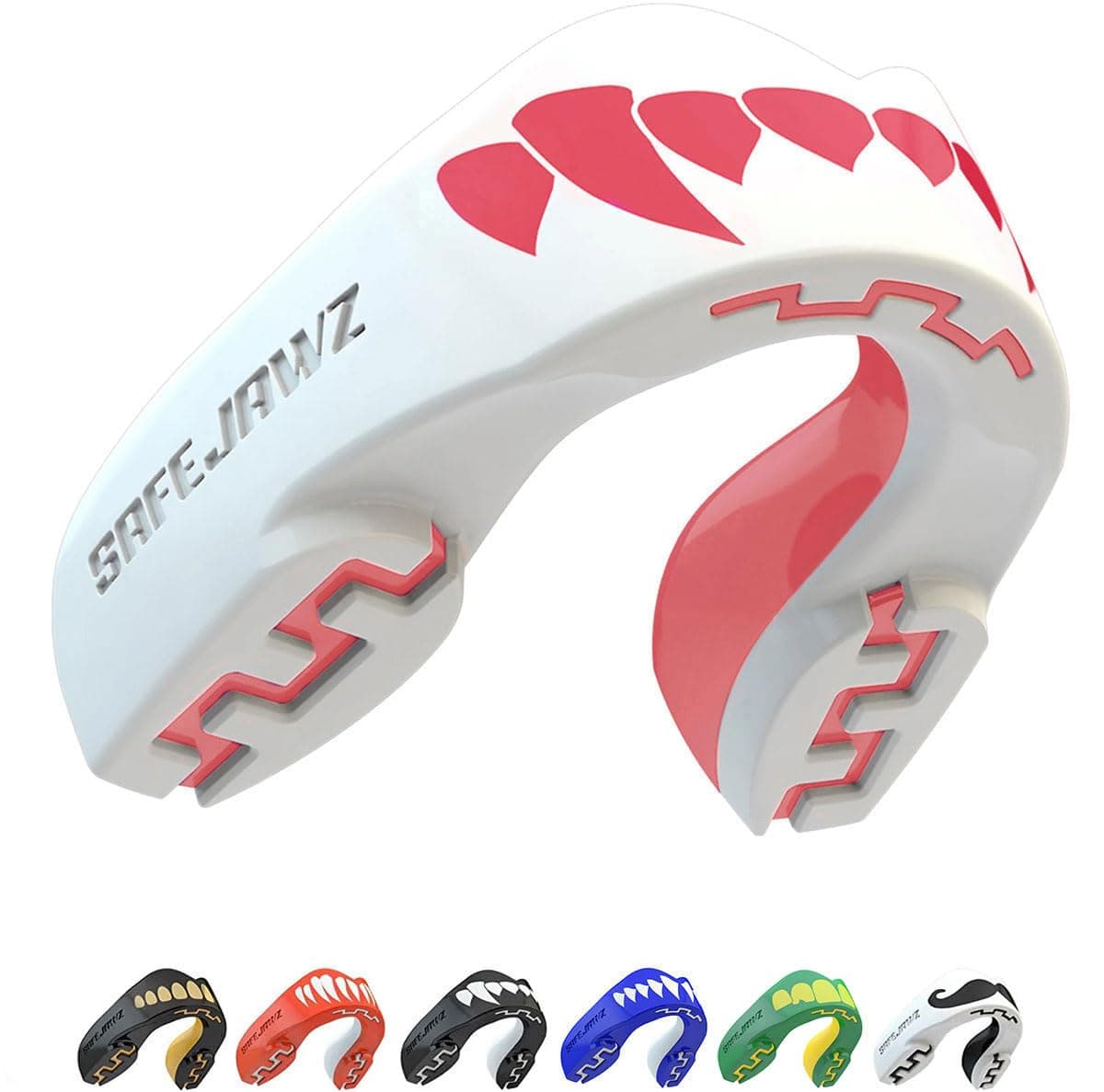 SAFEJAWZ Mouth Guard, Dual Layer Gum Shield for Adults with Case, Easy Fit Remouldable Gumshield for Rugby, Boxing, MMA, Hockey & All Contact Sports