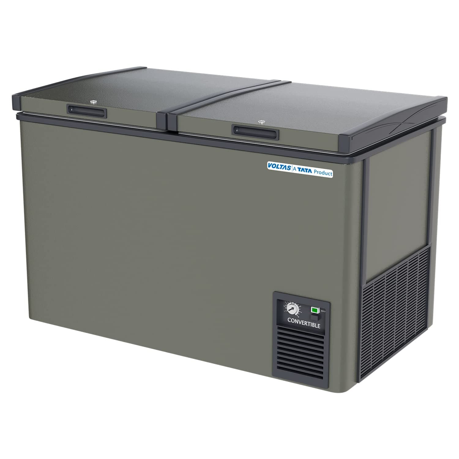 Voltas CVF320DB3 Double Door Deep Freezer cum chiller, Convertible, GREY (303L Gross, 295L Net)