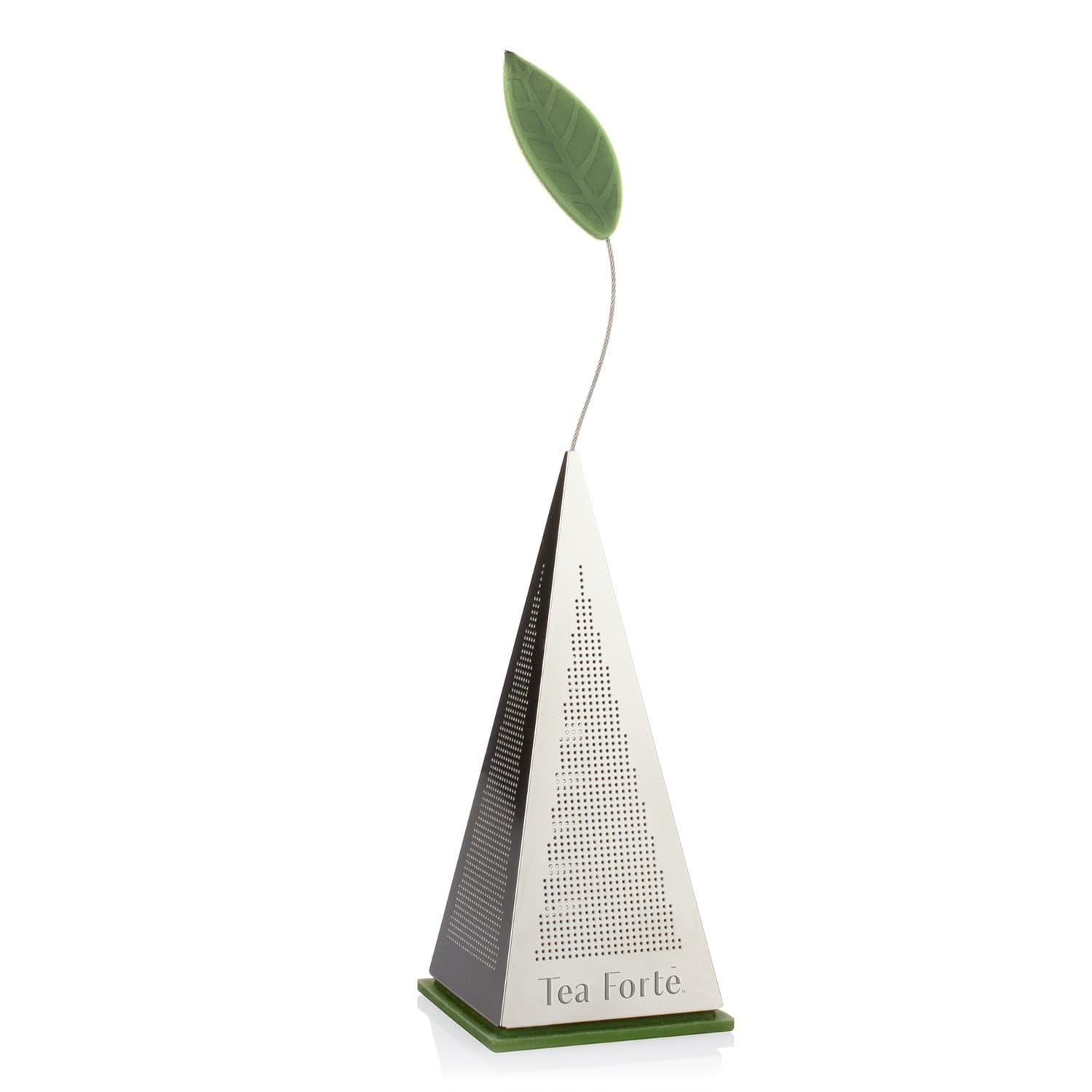 Icon Stainless Steel Loose Leaf Tea Infuser, Extra Fine Strainer with Silicone Leaf and Base