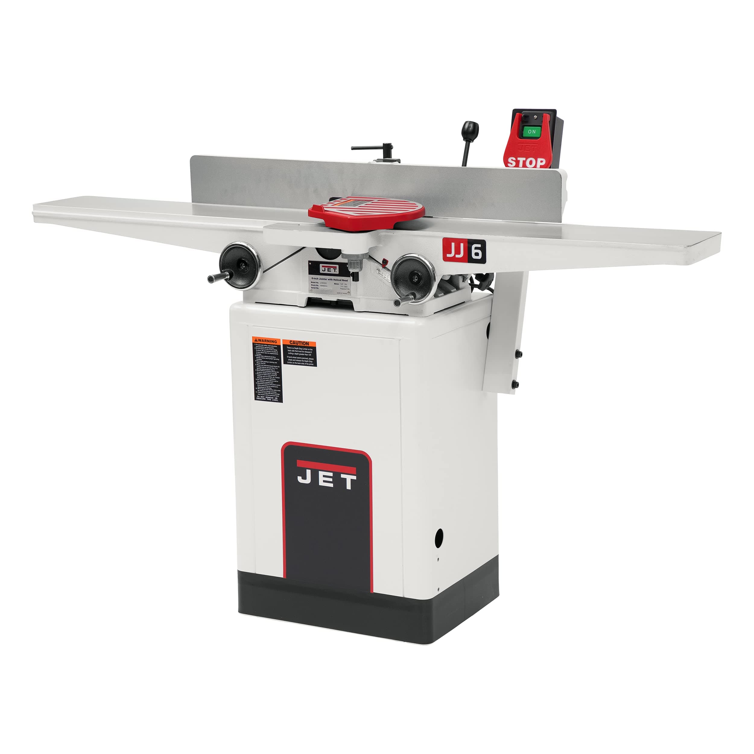 JET 6-Inch Long Bed Jointer, Helical Cutterhead, 1 HP, 115/230V 1Ph (JJ-6HHDX)