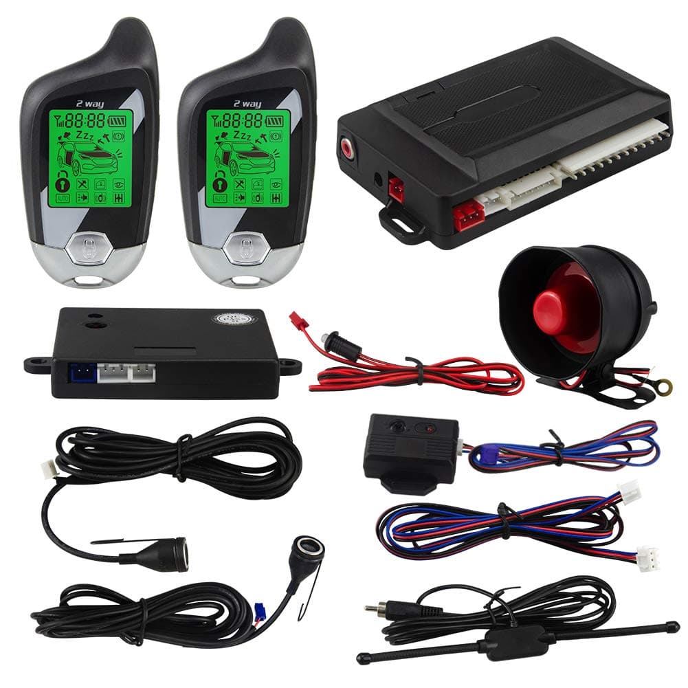 EASYGUARD 2 way car alarm system EC203 with LCD pager display, ultrasonic sen...