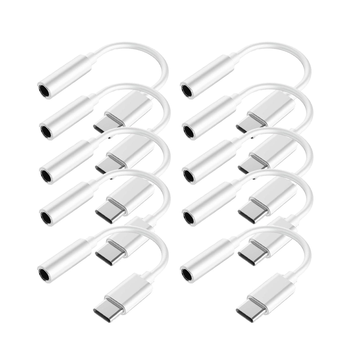 USB C to 3.5mm Headphone Jack Adapter for iPhone17/ iPhone 16/16 Pro/15/15 Pro/Pro Max/Plus, Type C Aux Audio Dongle Cable Cord Compatible with iPad, Samsung Galaxy S23/S23/S22/S21, MacBook(10 Pack)