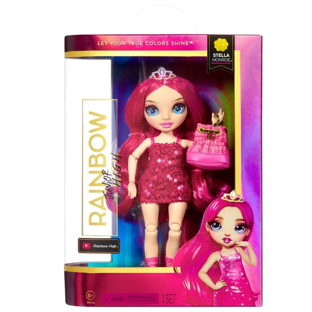 Rainbow High Junior High - STELLA MONROE - 9"/23cm Age 3+ Rainbow Fashion Doll with Outfit and Accessories - Includes Fabric Backpack with Open and Close Feature - Gift & Collectable for Kids Ages 6+