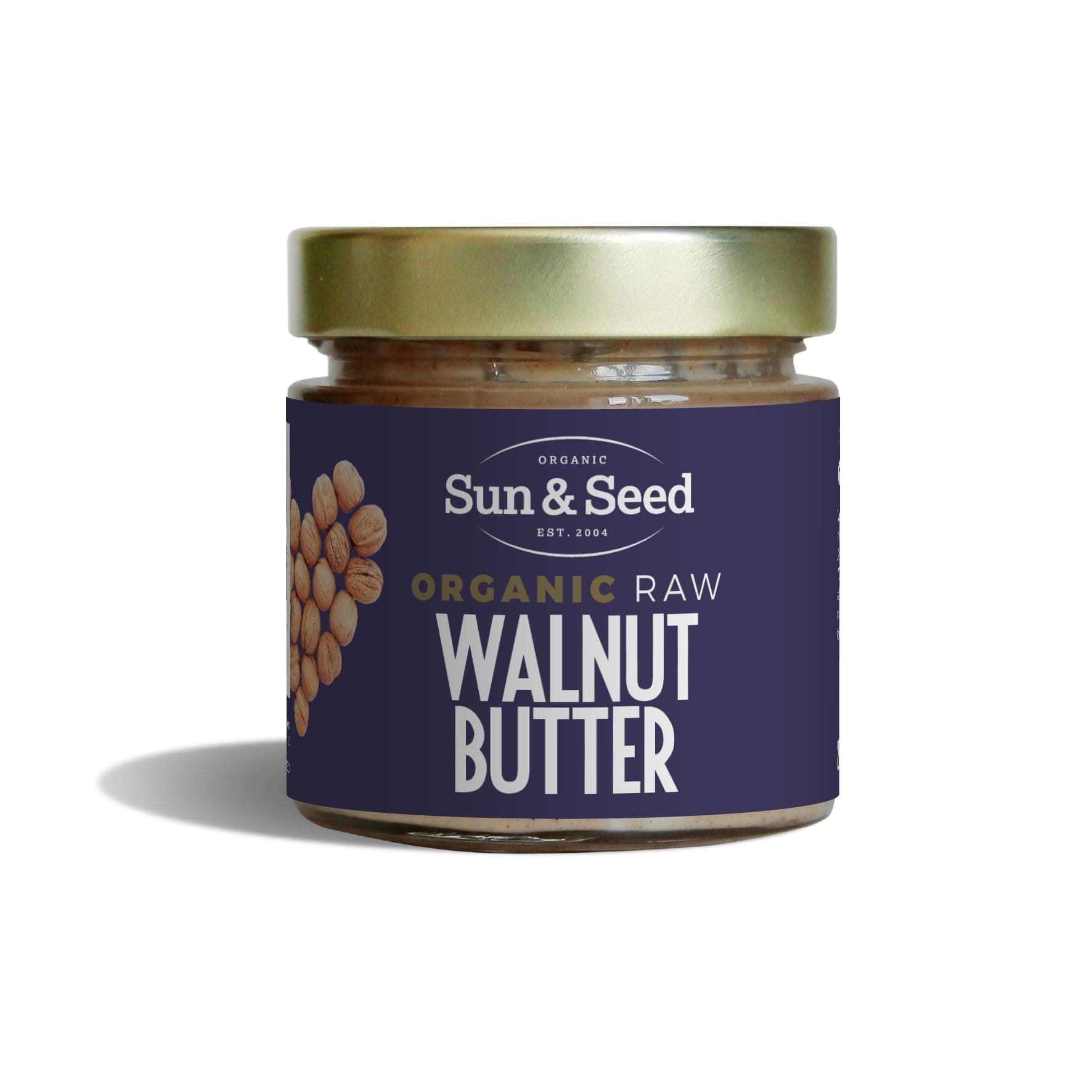 Raw Walnut Butter by Sun & Seed - 200g - Smooth Nut Butter - Plant Based - Rich in Alpha Linolenic Acid & Omega-3-100% Organic Walnuts - Palm Oil Free - Vegan Butter
