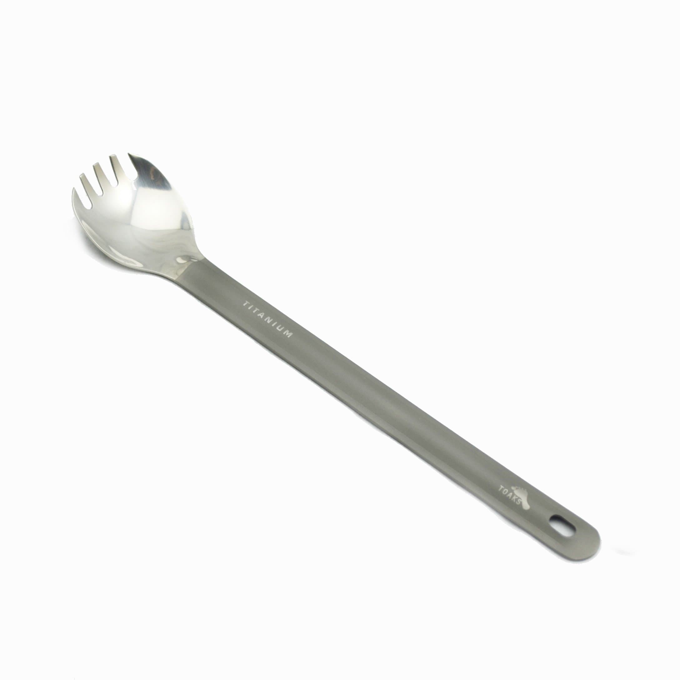 Titanium Long Handle Spork with Polished Bowl