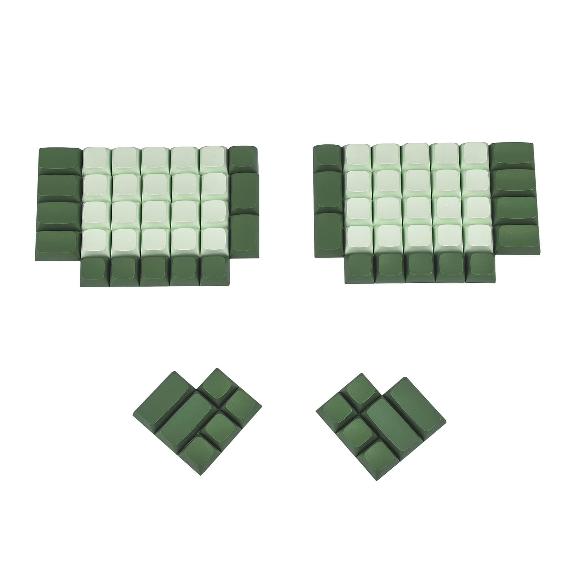 YMDK ZDA Ball Shape Thick PBT Matcha Blank Keyboard Keycap Set for Ergo Ergodox Lily58 Planck Preonic(Full Blank)