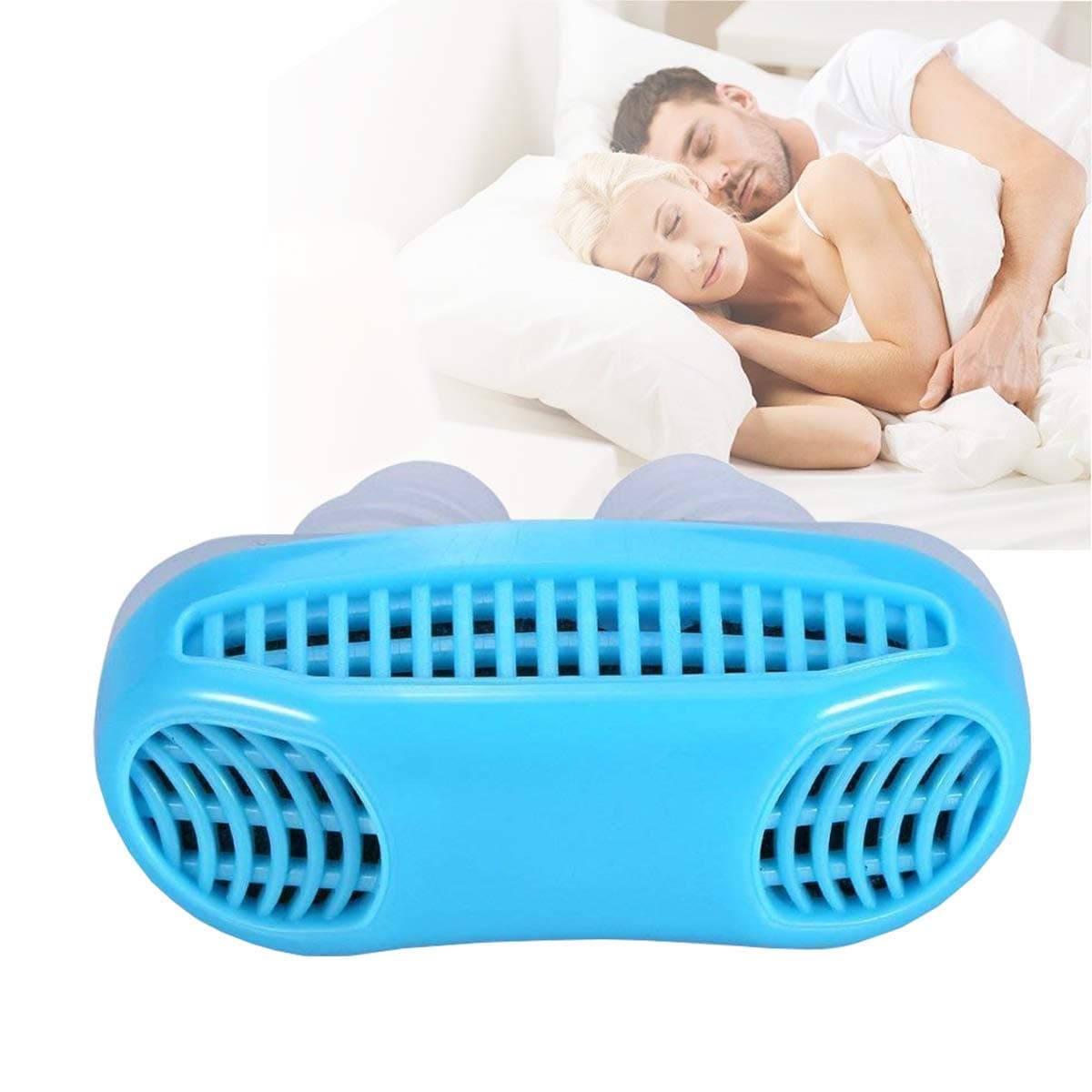 Upgraded Version 2 in 1 Electronic Anti Snoring Devices,Air Purifier Anti Snoring Devices to Natural and Comfortable Sleep - Snoring Solution Nasal Dilator for Breathing (Blue)