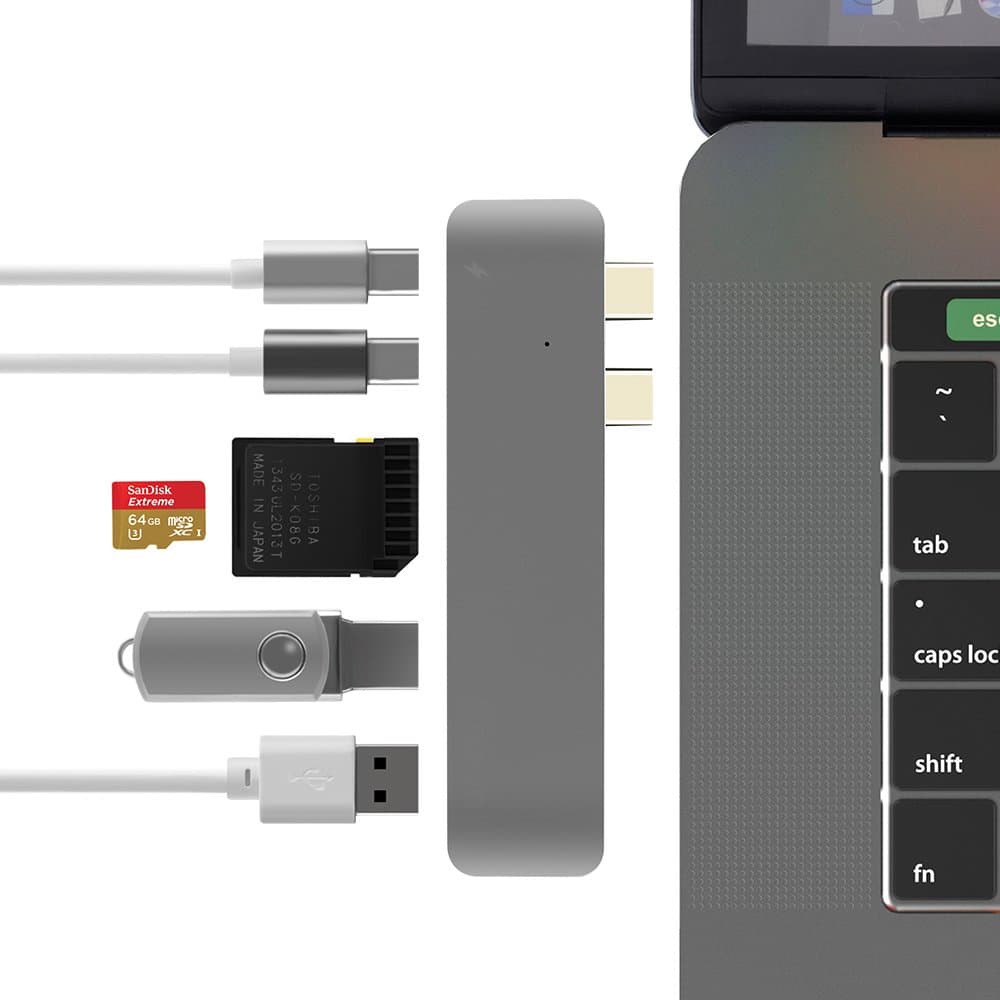 ATDIAG USB C Hub,Multi Port USB 3.0 Hub Adapter for MacBook Pro 2019/2016-2018,MacBook Air 2019, 2018 MacBook Pro 13" and 15" Type-C Pass Through Charging,USB-C,SD/Micro Card Reader, 2 USB 3.0