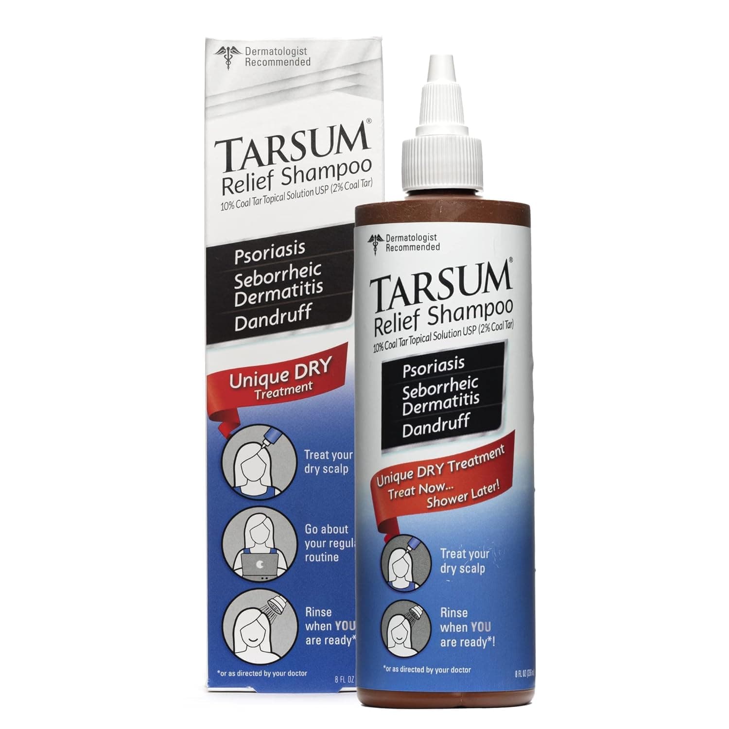 Tarsum Extra Strength Psoriasis Shampoo - Coal Tar Shampoo and Conditioner for Scalp Psoriasis, Seborrheic Dermatitis, Severe Dandruff, & Eczema - Exfoliating Relief for Flaky, & Itchy Scalp (8 oz)
