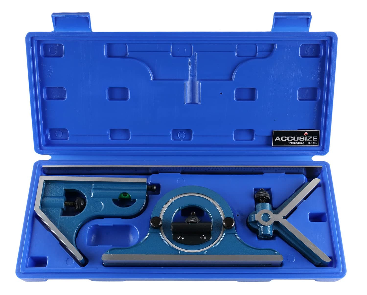 12'' 4 Combination Square Ruler Set Protractor Satin, 4-R Graduation, 0000-8101