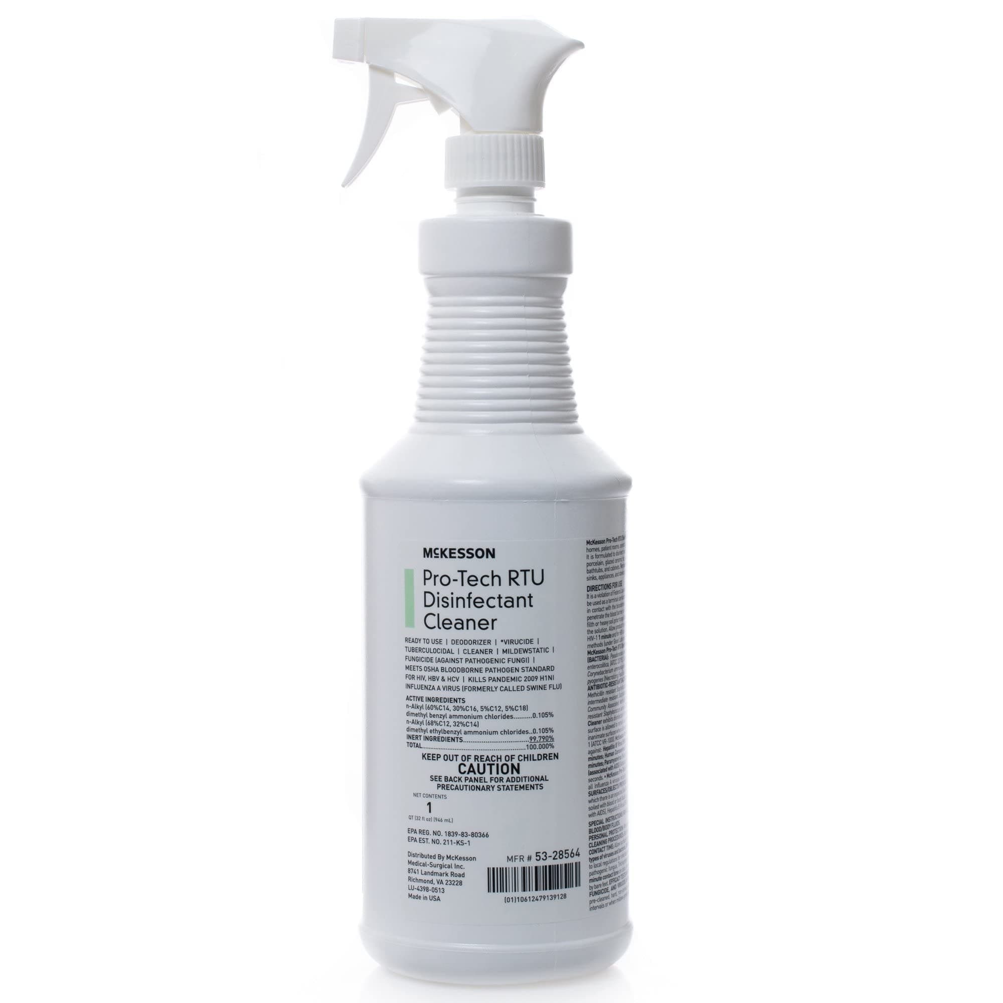McKesson Pro-Tech Surface Disinfectant Cleaner, Ready to Use - Floral Scent, Trigger Spray Bottle, 32 oz, 1 Count, 1 Pack