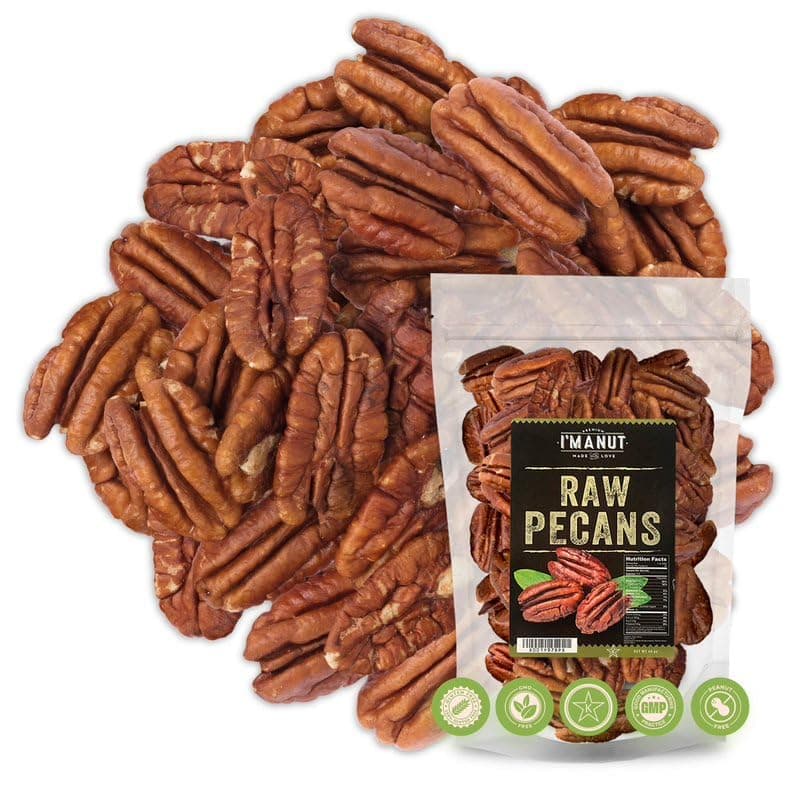 Premium Raw Pecan Halves 44oz (2.75 lb) | American-Grown, Non-GMO | Batch Tested Gluten & Peanut Free | No PPO or Preservatives | Rich Flavor for Snacking & Cooking