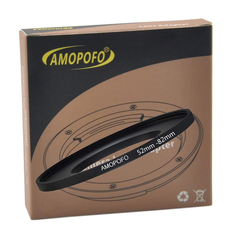 Metal Step Up Ring Adapter 52mm to 82mm Step-Up Lens Adapter Ring For Filters, Made Of CNC Machined space aluminum With Matte Black Electroplated Finish,Compatible with All 52mm Camera Lenses & 82mm A