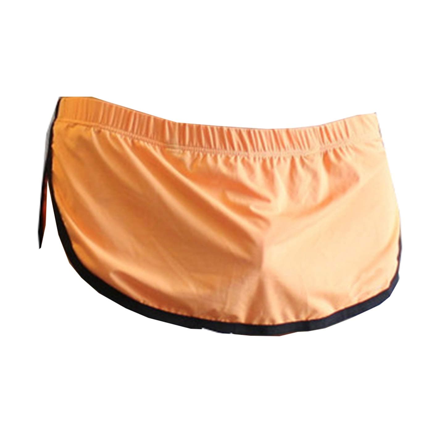 Men Funny Sexy Split Skirt Arpon Design Thong G-Strings Panties Orange L