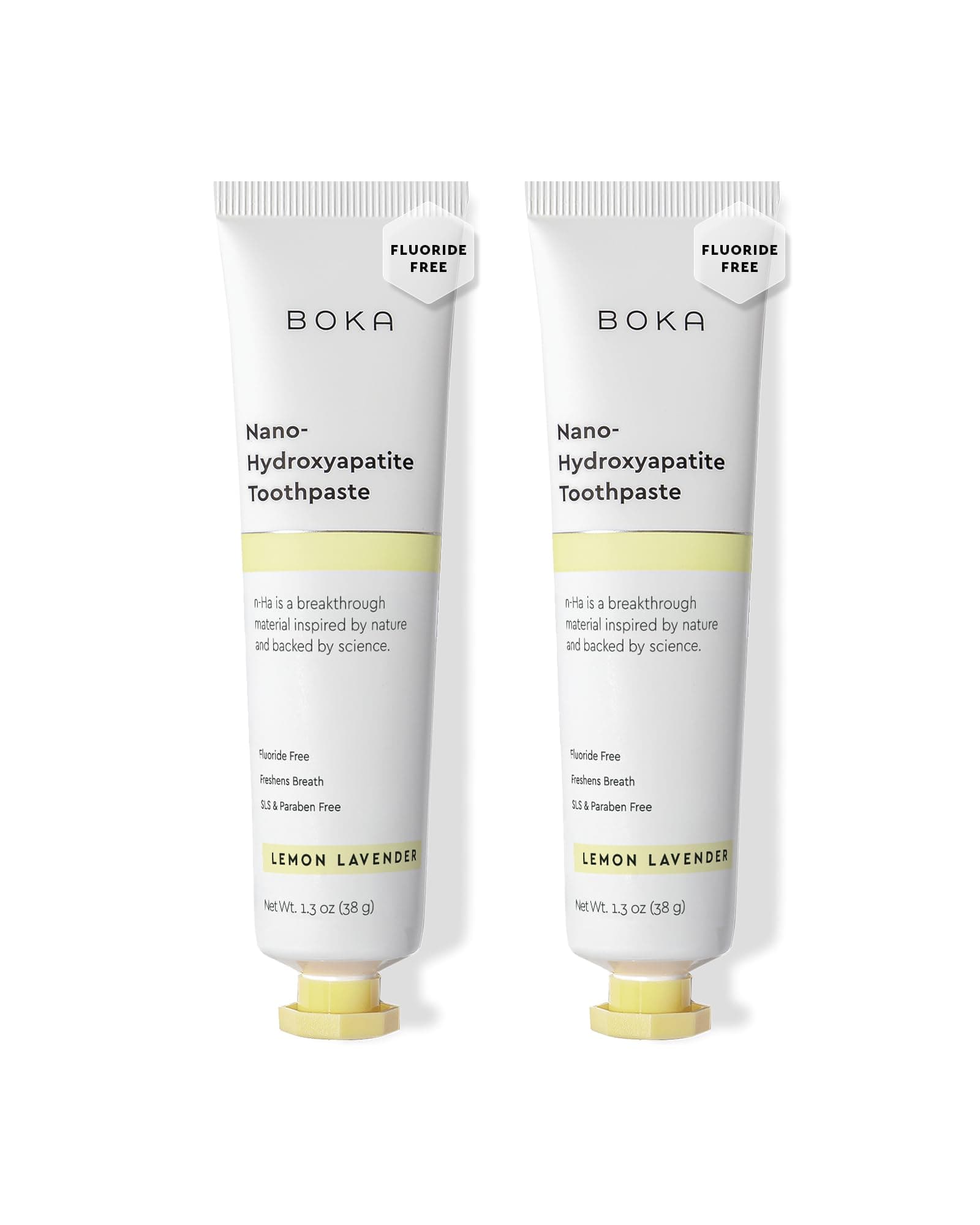 Boka Fluoride Free Toothpaste, Nano Hydroxyapatite Toothpaste, Appropriate for Sensitive Teeth - for Adult Oral Care - Lemon Lavender Flavor, 1.3 Fl Oz 2Pk US Manufactured