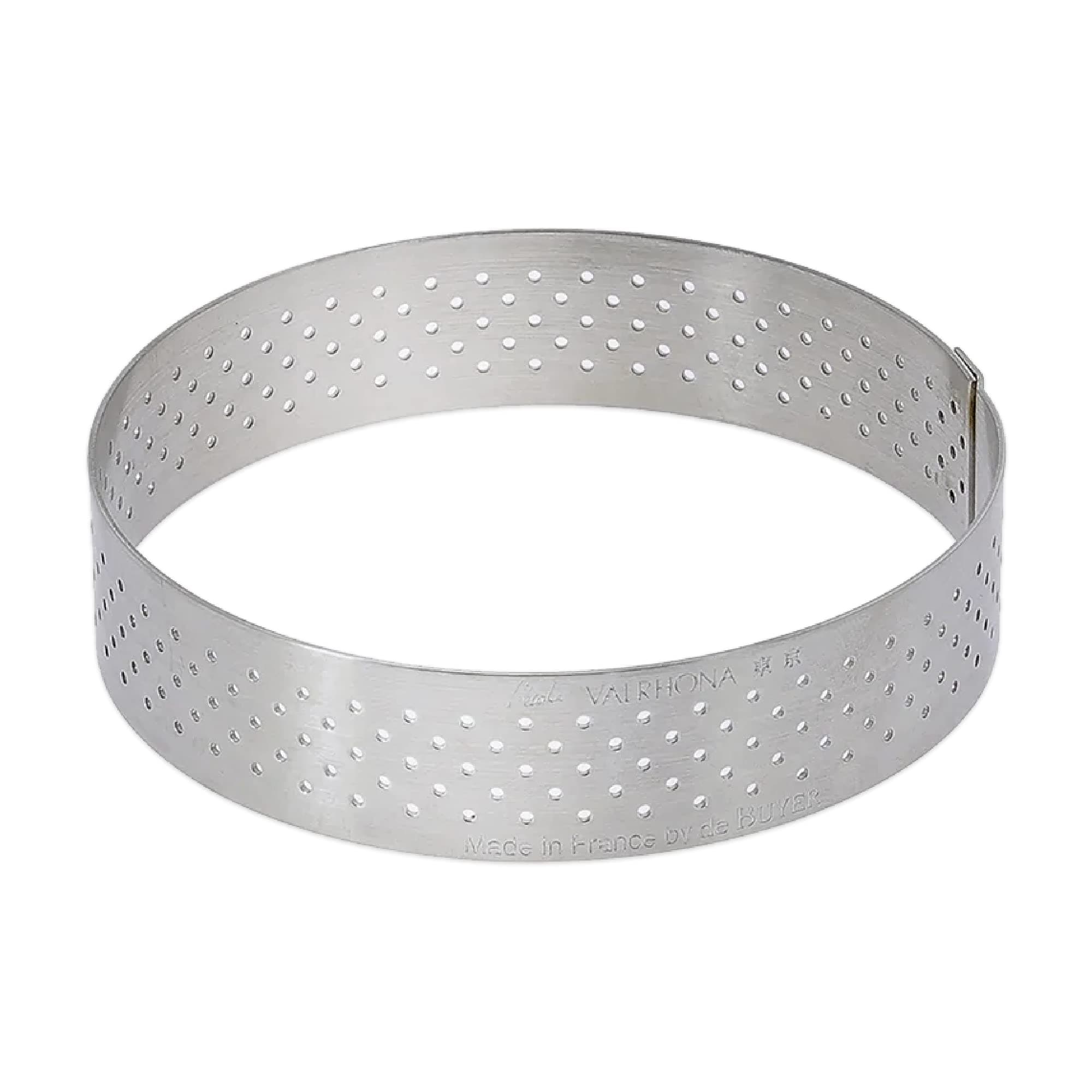 Perforated Round Tart Ring - 2” Diameter, 0.8” Height - Perfect for Baking Beautifully Crisp Tarts - Easy to Use & Clean - Made in France