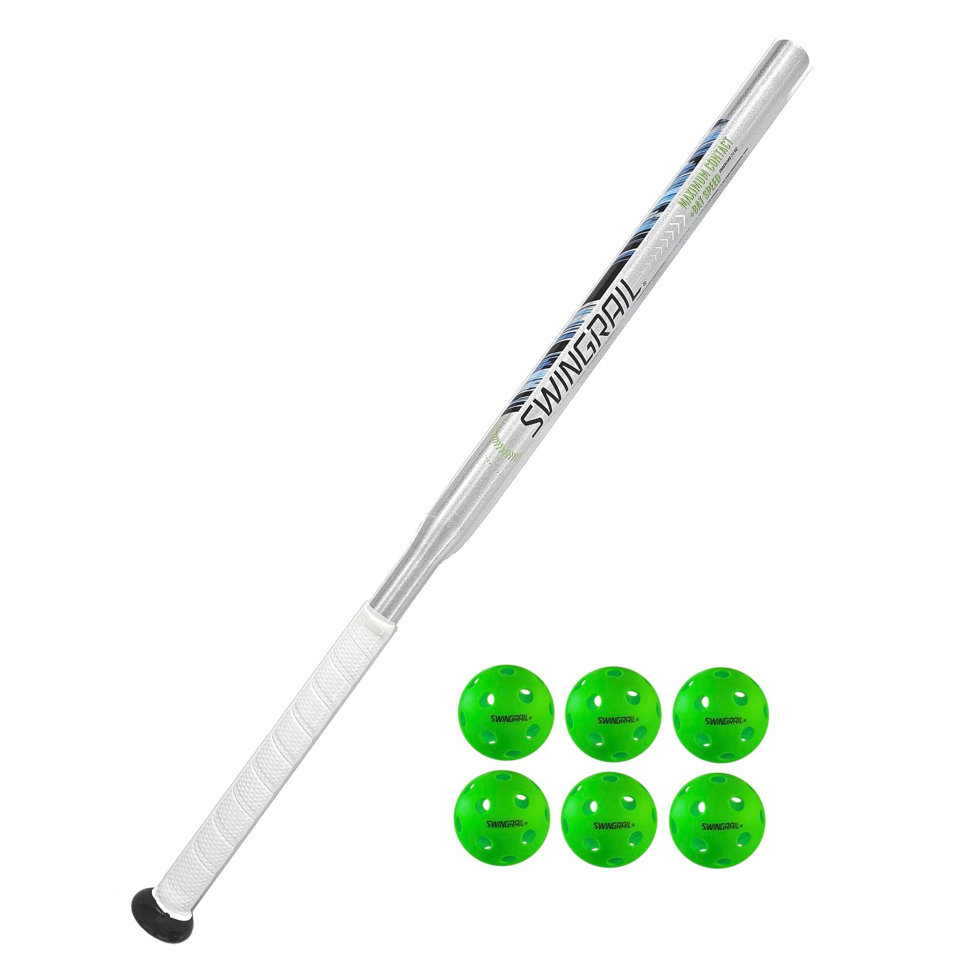 Speed Training Bat + 6 Balls - Improves Contact, Bat Speed & Hand-Eye Coordination - 30" x 12 oz Training Equipment for Hitting Practice