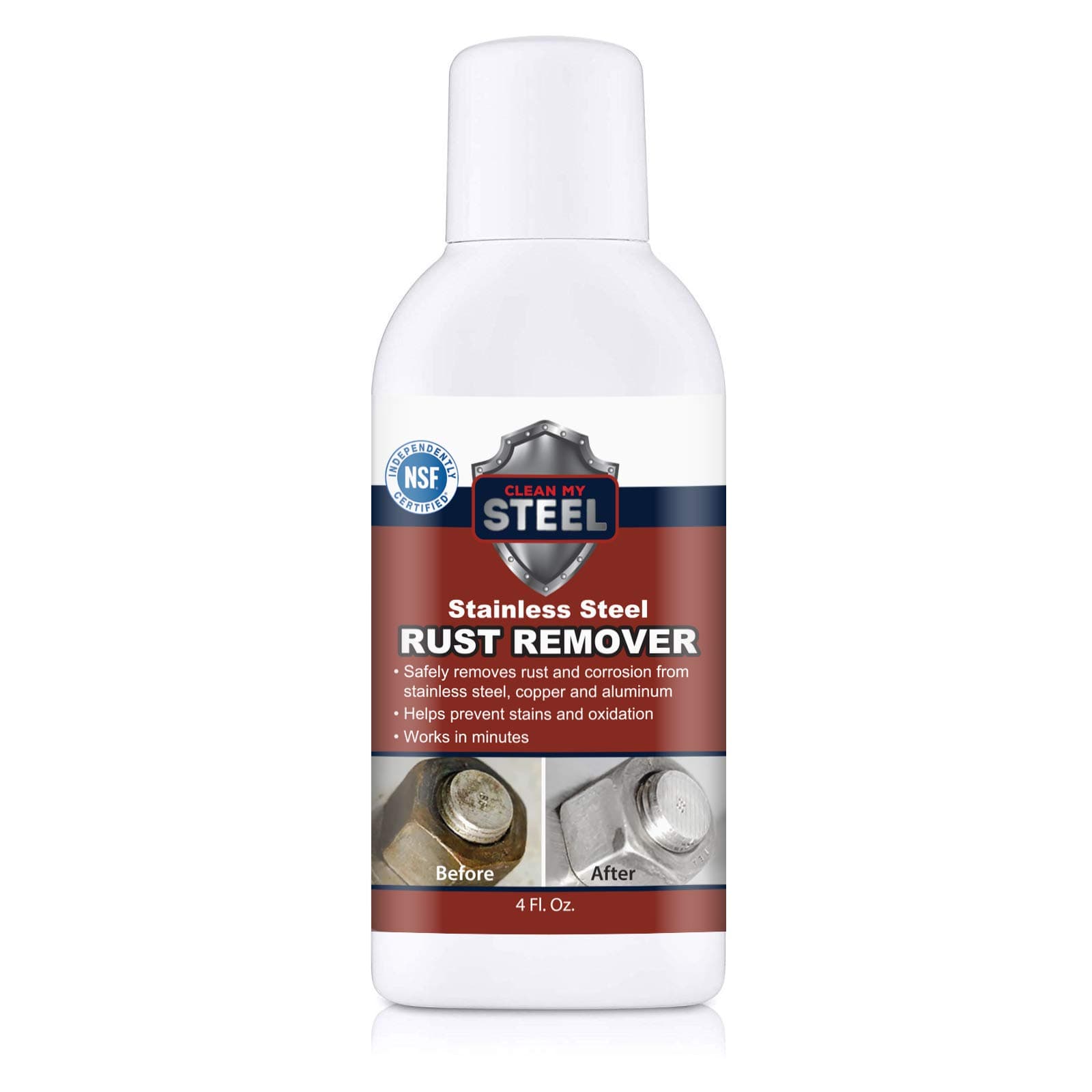CLEAN MY STEEL Innoshine B570 Stainless Steel Rust Remover and Cleaner, NSF Certified, Approved for Food Contact Areas, 4 oz