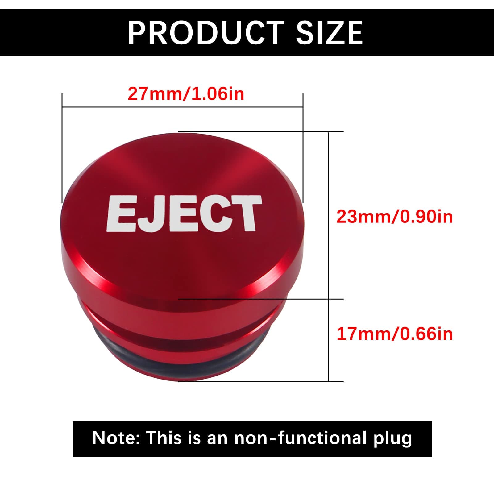 3 Pieces Aluminum Dustproof Plug Billet Button Plugs 12-Volt Replacement Accessories Anodized Aluminum Car Decoration Compatible with Most Vehicles Auto Car