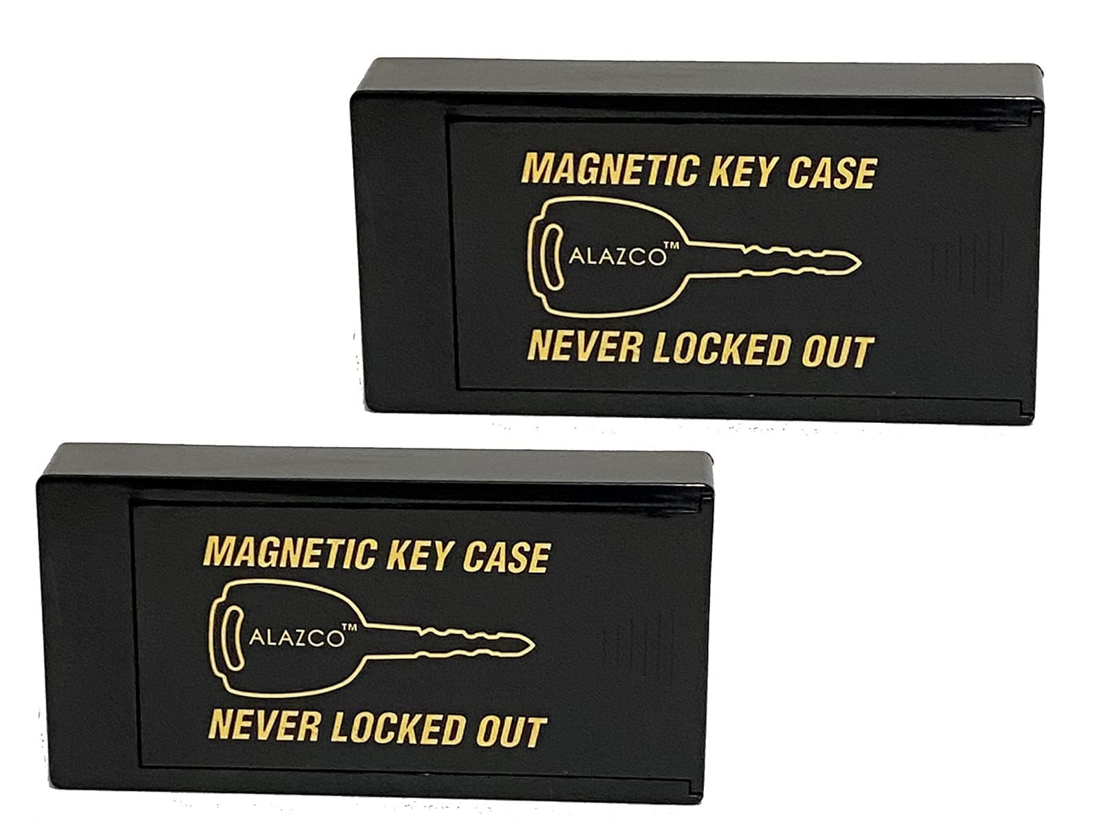 ALAZCO 2 Large Magnetic Hide-A-Key Holder for Over-Sized Keys, Car House Shed Boat Spare Keys - Extra-Strong Magnet AZ2MH