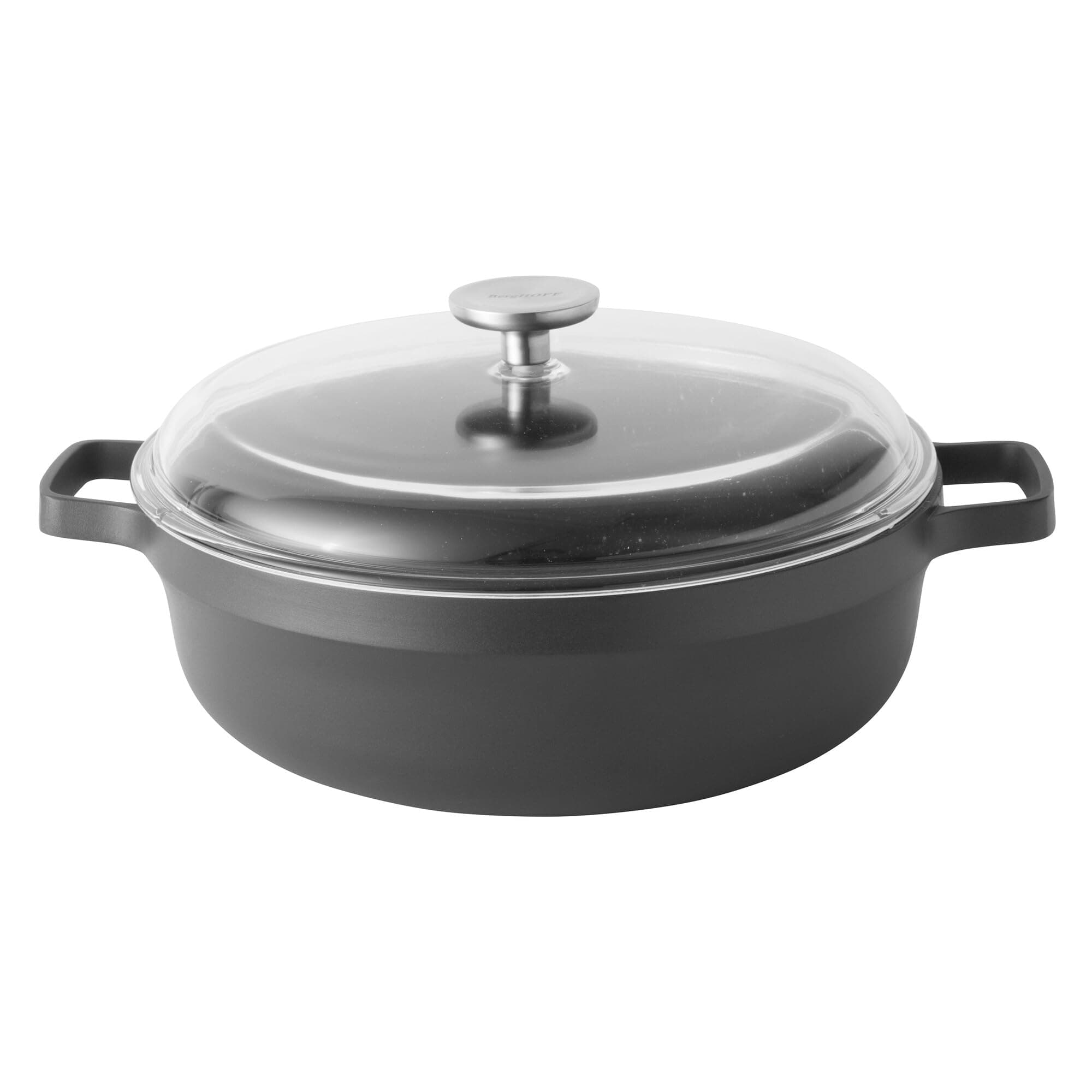 GEM Nonstick 11" Sauté Pan 4.9qt., Sturdy 2-Handle, Glass Lid, Ferno-Green, Non-Toxic PFOA-Free Coating, Ovensafe