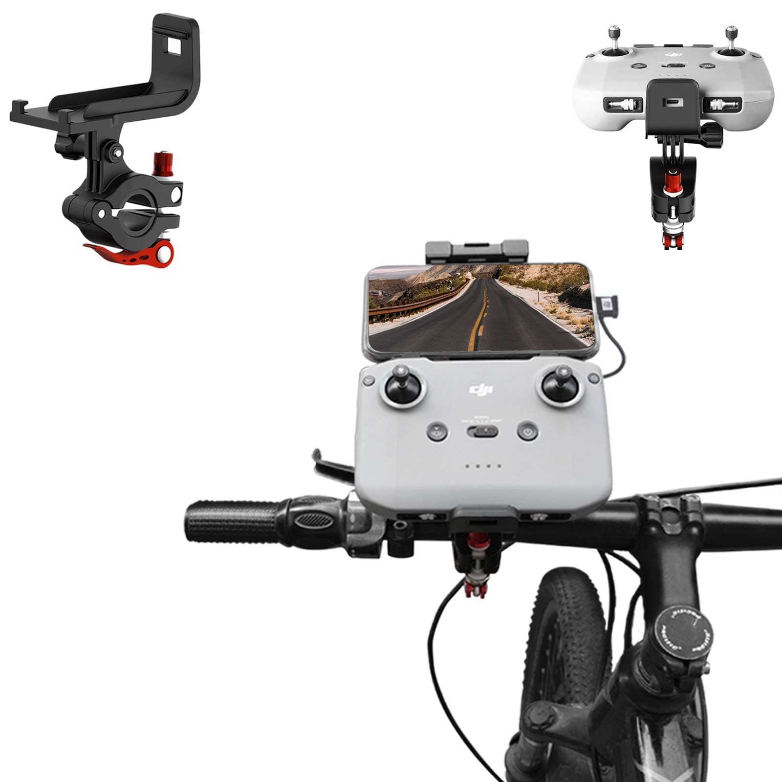 KASTWAVE Drone Photography Accessory, Specifically Designed for DJI Mini 2, Mavic Air 2, Featuring a Bicycle Remote Control Mount Bike Clip RC Holder for Seamless Control and Stunning Shots