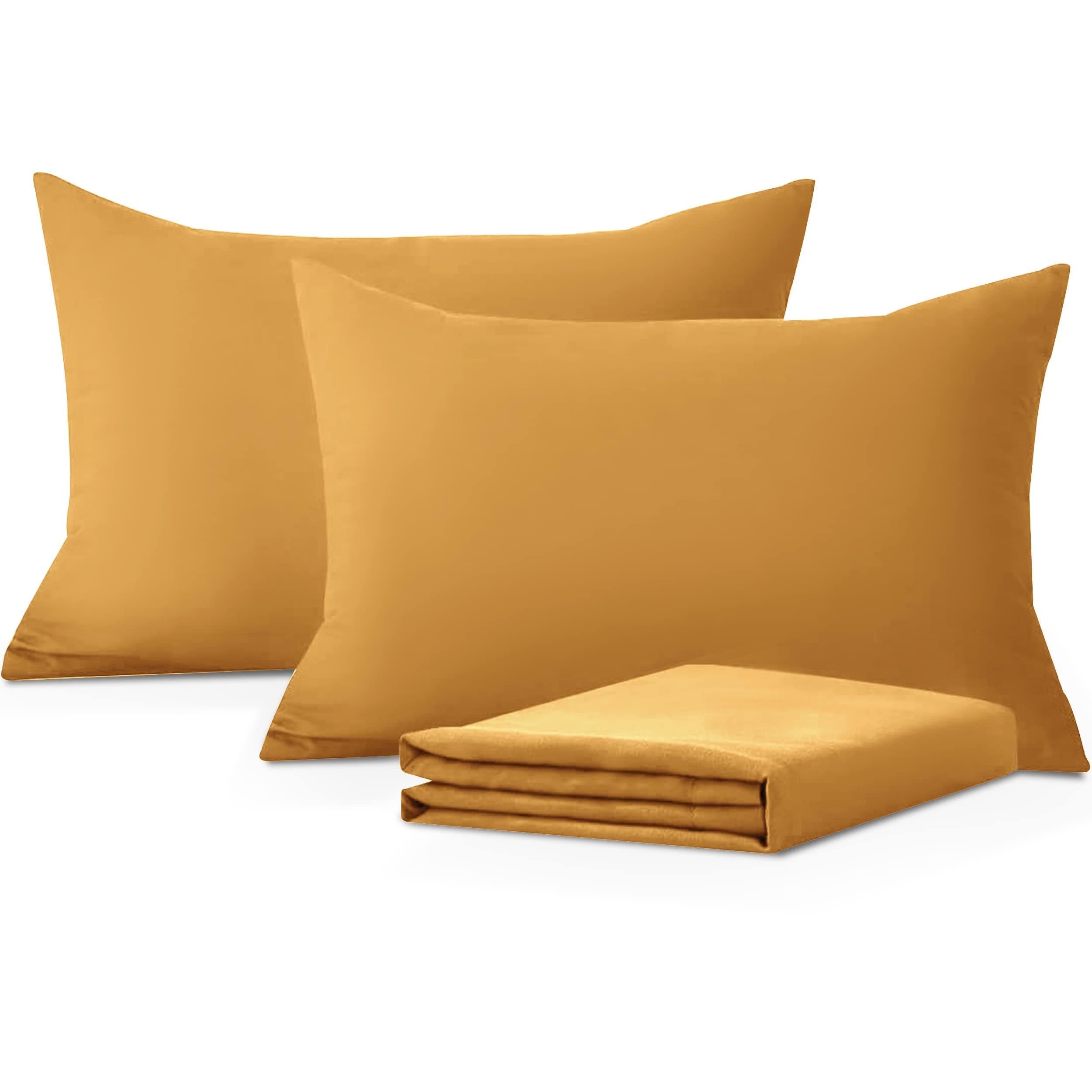 Pillow Cases 2 Pack – Ochre Pillowcases Envelope Closure Super Soft Brushed Microfiber Standard House Wife Pillow Covers, (50 X 75 CM)