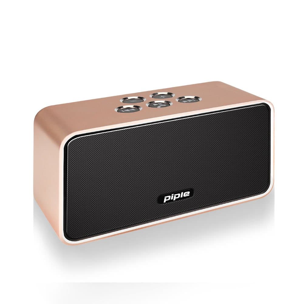Piple Classic portable wireless bluetooth speaker, Hi-Fi stereo with built-in microphone, Enhanced Bass Clear Treble,20 Hour Battery Life, works with iPhone, iPad, Samsung, Nexus, HTC(Black Gold)