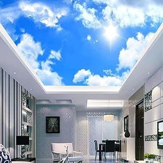 Custom Ceiling Sky Wall Mural Cloud Self-Adhesive Wallpaper Kids Room Bedroom Living Room Ceiling Backdrop Wall Mural