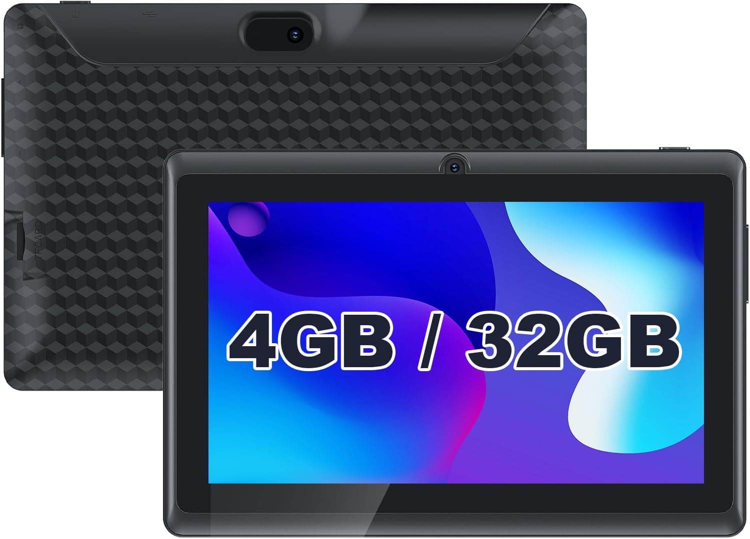 Tablet 7 inch Android 12, 32GB Storage 512GB SD Expansion Tablets PC, IPS Screen, Dual Camera, Bluetooth, WiFi Tab, IPS Screen, Black