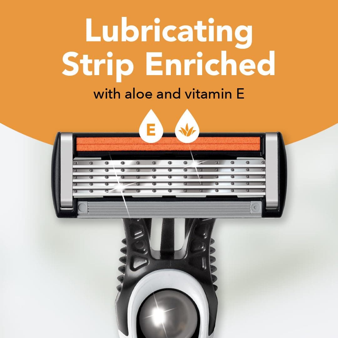 Flex 5 Disposable Razors for Men, Sensitive Skin Razor For a Smooth and Close Shave, Portable Razors with 5 Blades, 4-Pack Disposable Razor Set