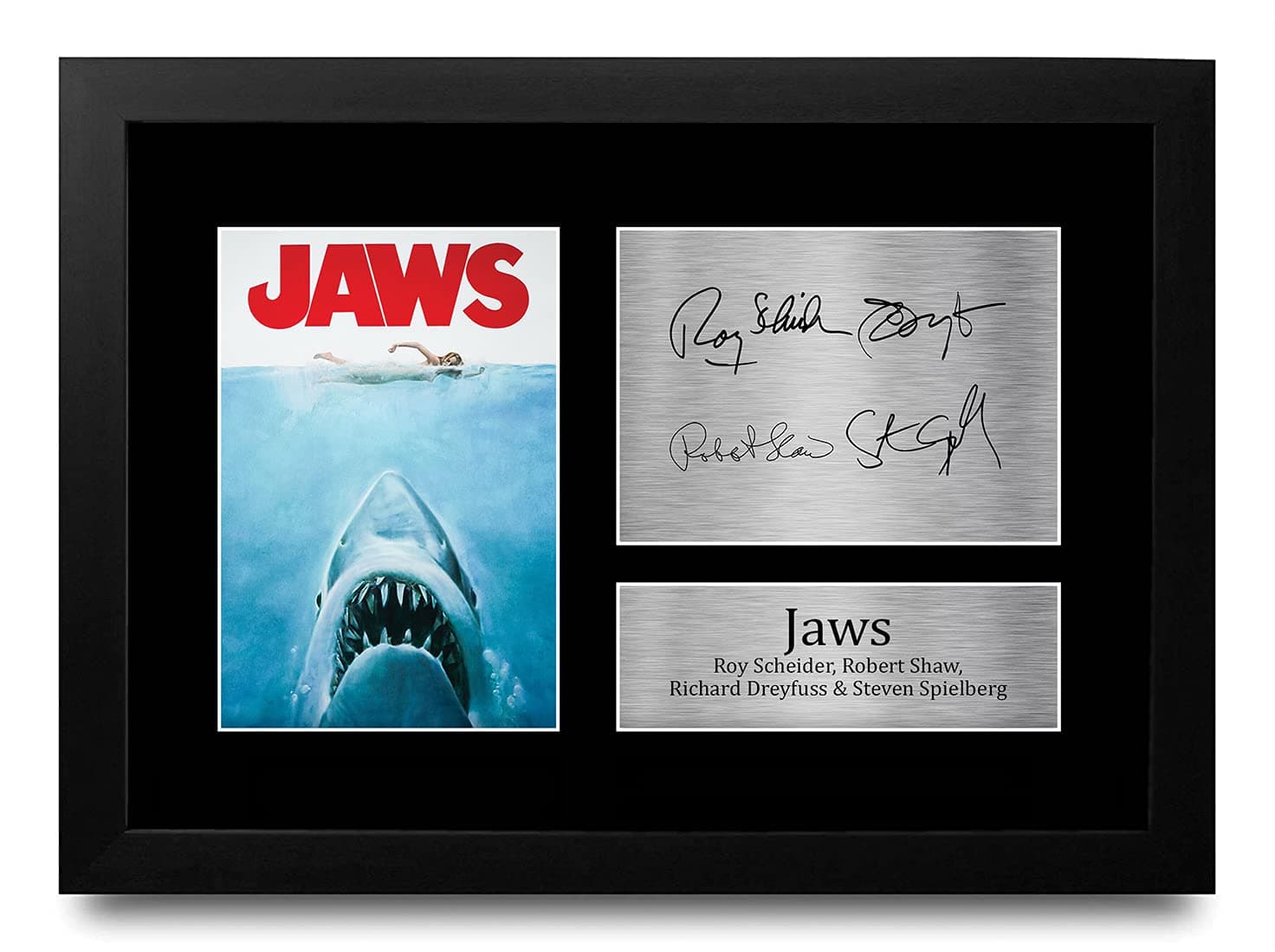 HWC Trading Jaws Gift Signed FRAMED A4 Printed Autograph The Cast Gifts Photo Display