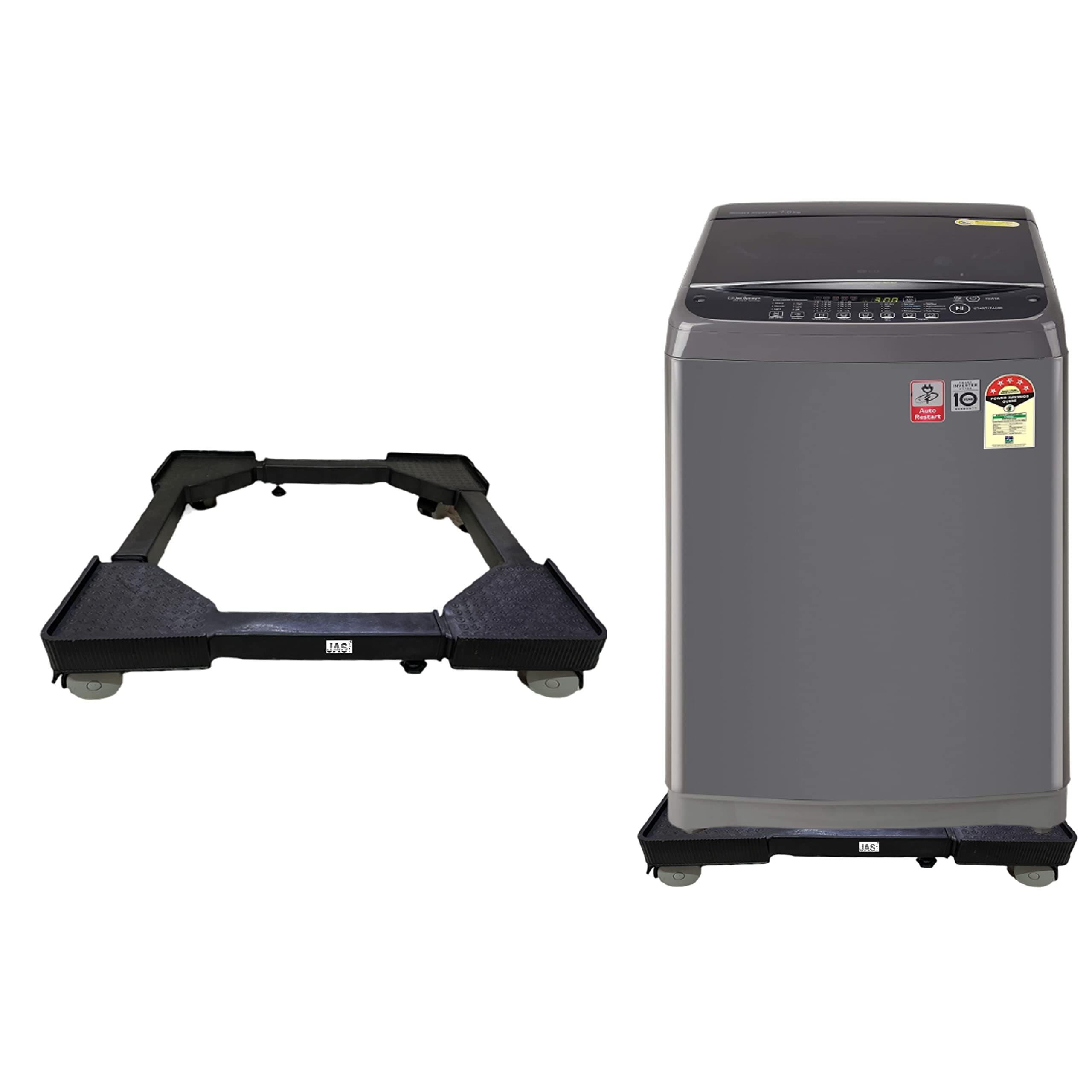 Heavy Duty Adjustable Top Load Washing Machine Stand Trolley Compatible for LG 6kg, 6.5kg, 7kg, 7.5kg, 8kg,9kg, 10kg Water Proof (Suitable for TOPLOAD Washing Machine only)