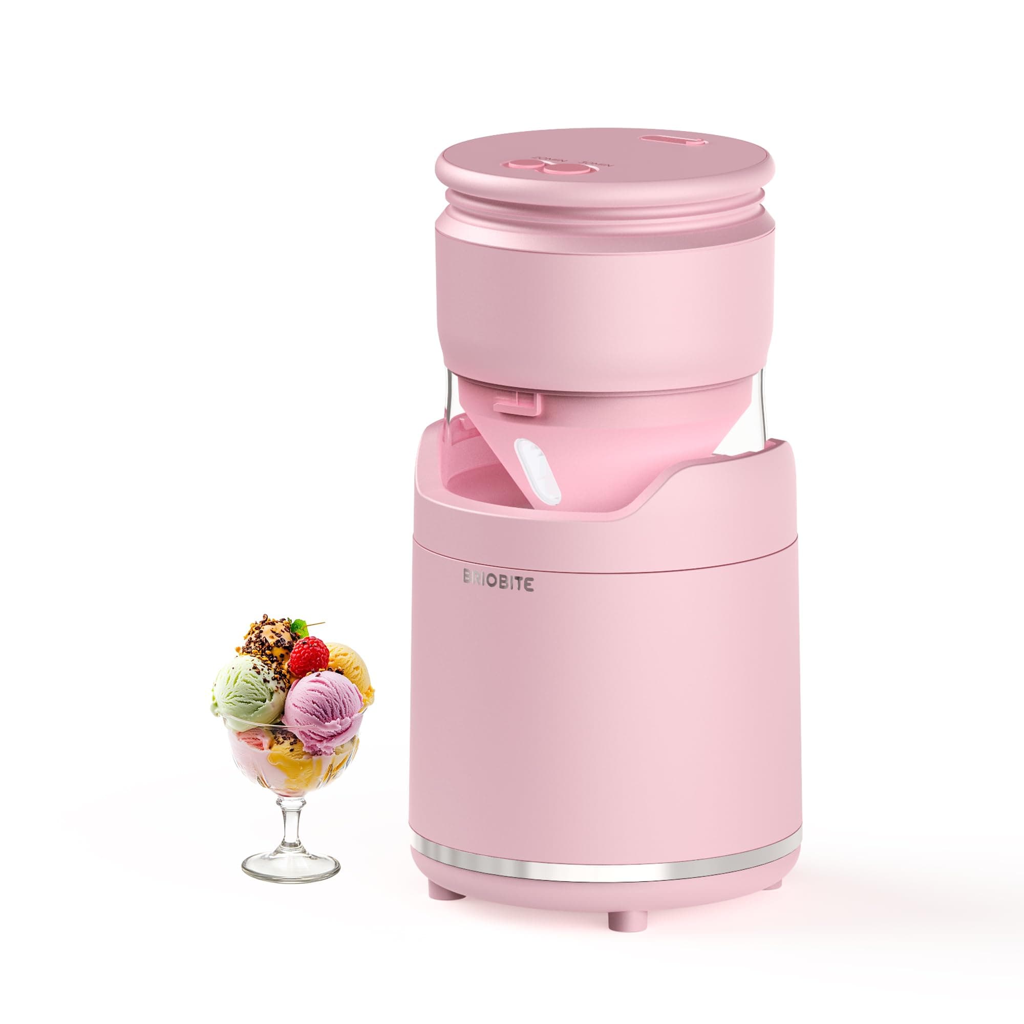 Soft Serve Ice Cream Maker Machine – Rechargeable Compact for Homemade Gelato,Sorbet & Frozen Yogurt, Stylish Pink Design,Perfect for 1-2 Servings,Best Gift for Couples & Families