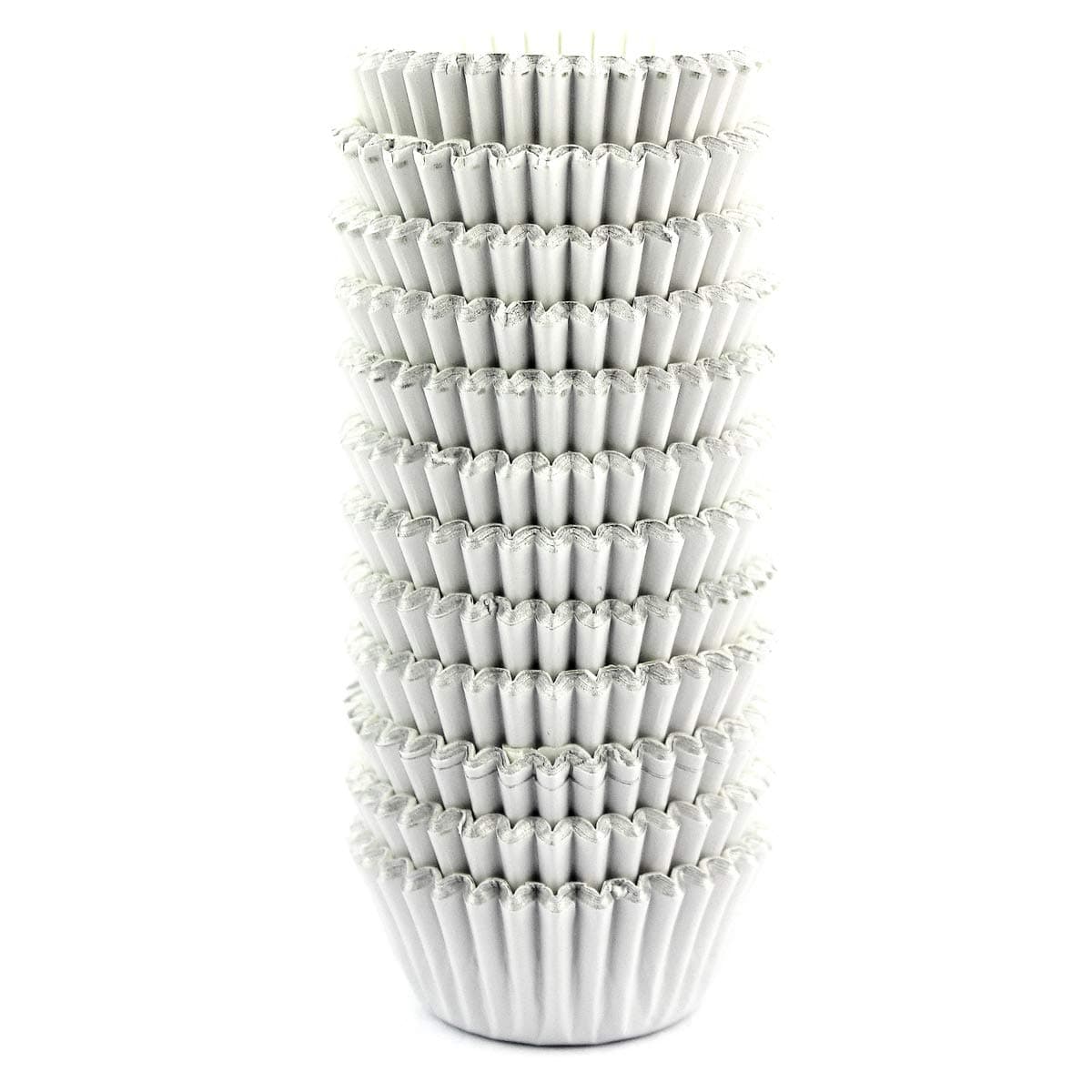 Eoonfirst Mini Foil Cupcake Liners Muffin Paper Baking Cups 300 Pcs (Light Grey)