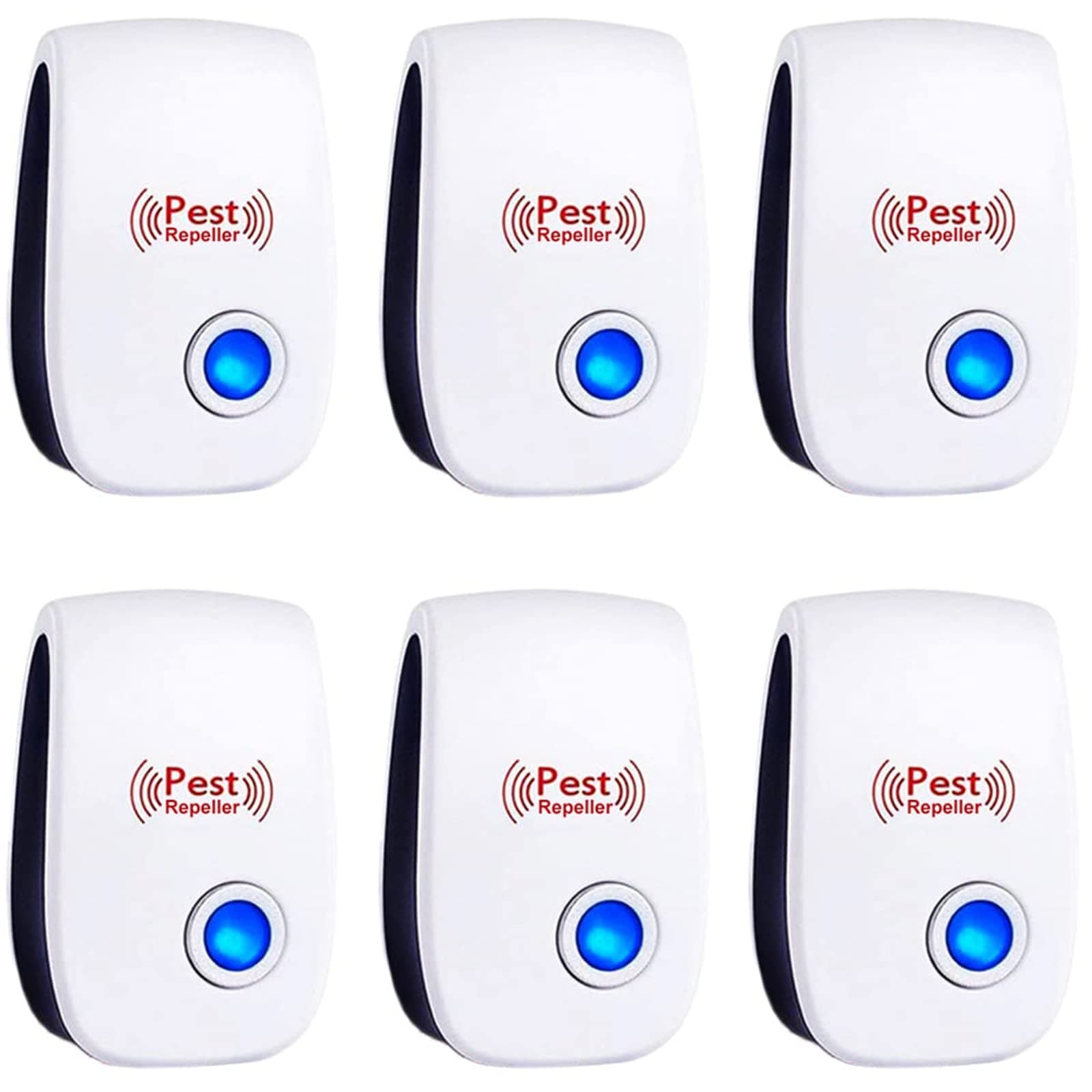 Xspring Ultrasonic Pest Repeller, 6 Packs Pest Control Repeller, High Frequency Ultrasound Electronic Pest-Outdoor Repeller, Electronic Pest Control Device for Mosquito, Mice, Roach, Spider, Insects