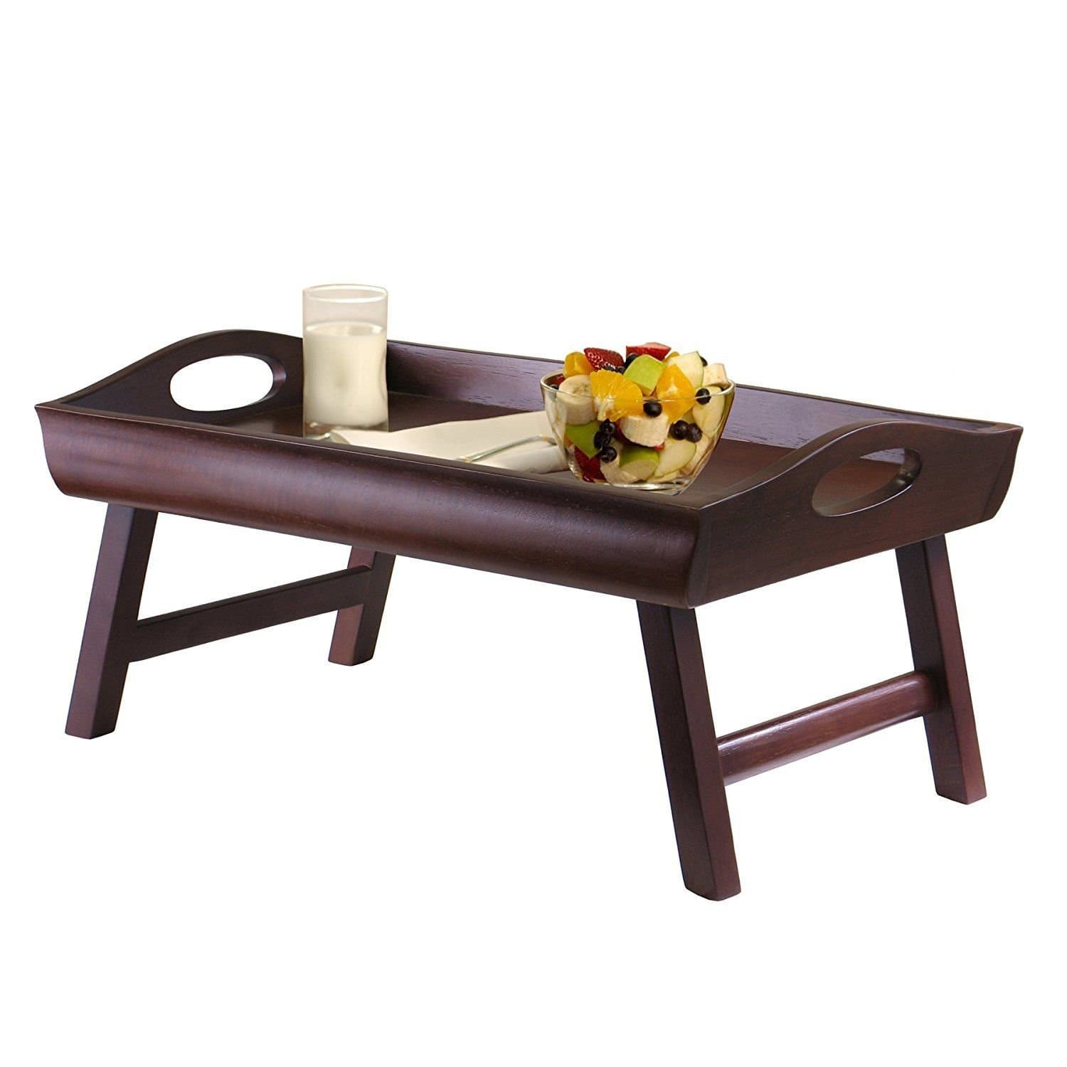 Serving Laptop Computer Table Desk Breakfast In Bed Tray Wooden Foldable Legs