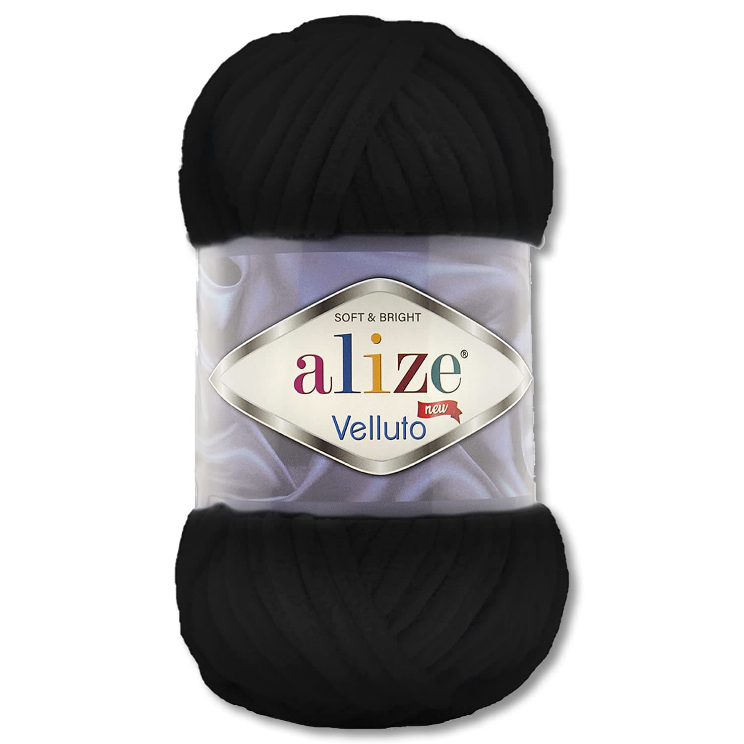 Wohnkult 100 g Alize Velluto Wool in 30 Selection (60 | Black)
