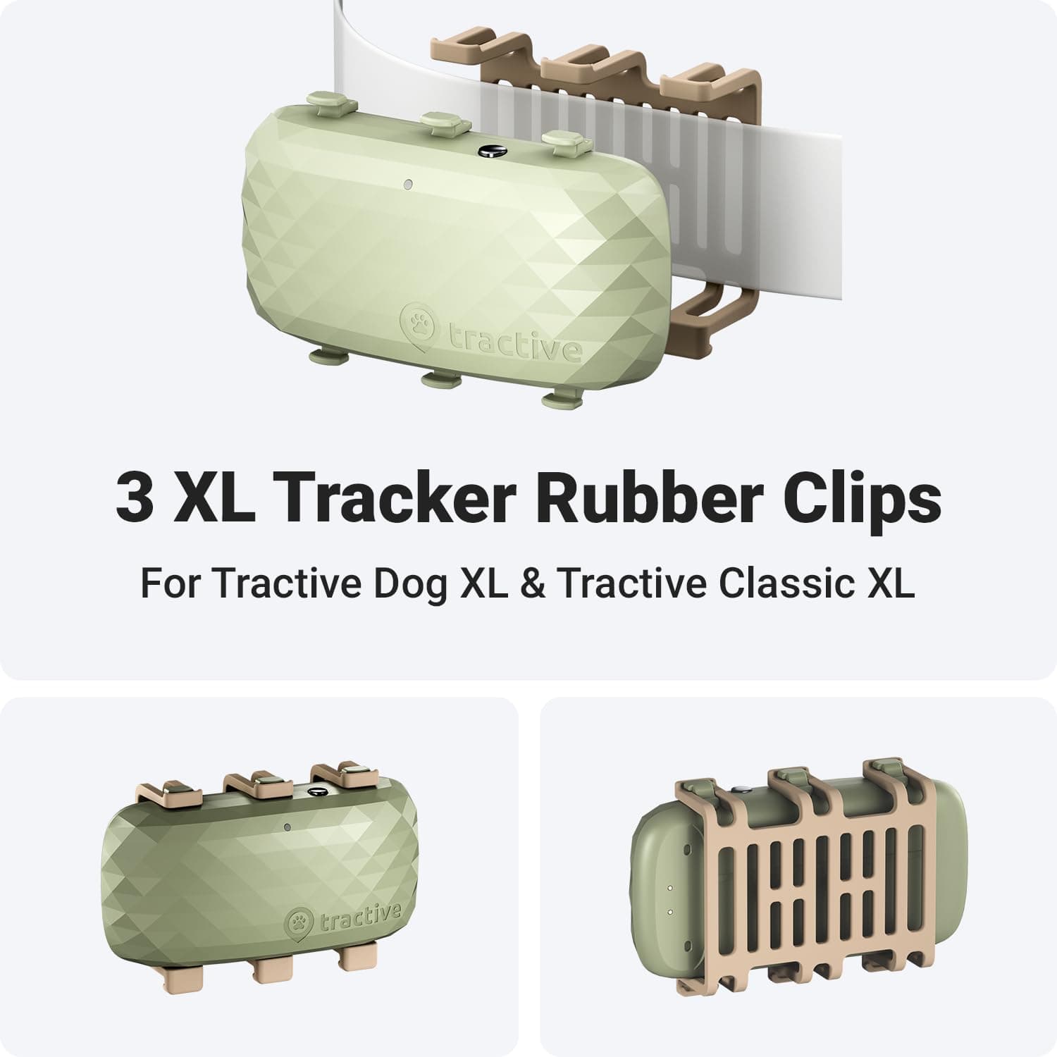 Tractive GPS Dog XL Tracker Rubber Attachment Clips (Pack of 3)
