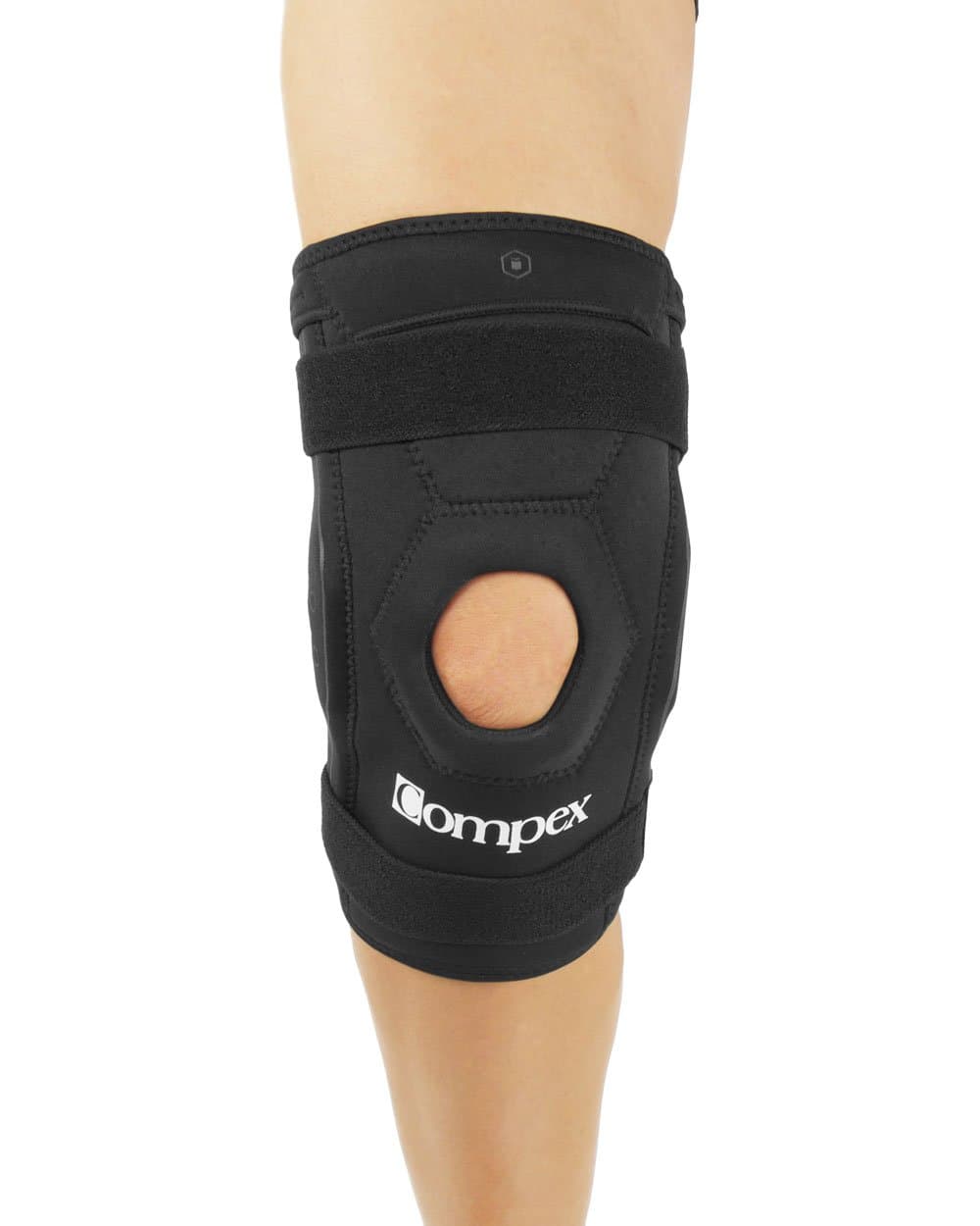 Compex Bionic Knee - Support Brace, Compression, Patella Opening, Heat Retention, Ergonomic, Reflective, Stash Pocket