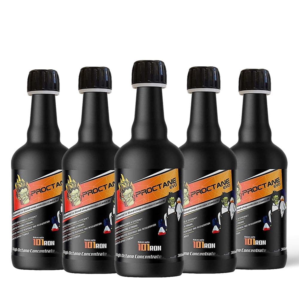 - EVO Octane Booster with Ethanol Stablizer for Petrol Car and Bike - Prevents Fuel Consumption, Increases Mileage & Engine Power (BS3, BS4 & BS6 Vehicle Compatible) (300 ml, Pack of 5)
