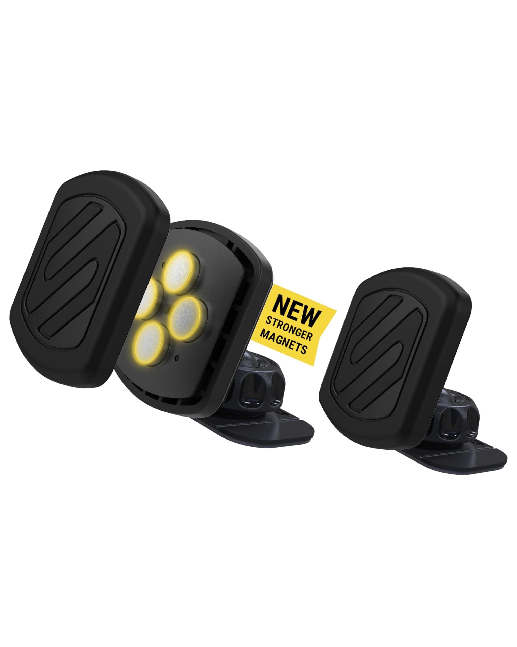 MXDM Extra Strong MagicMount Magnetic Phone Holder for Car Dashboard with Extra Strength Magnet and Thicker Metal Plate for Max Hold, Cell Phone Mount Compatible with iPhone and More,Pack of 2