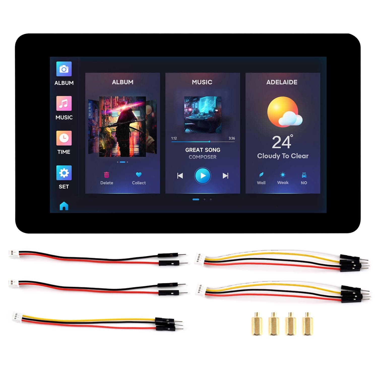 ESP32-S3 7inch Capacitive Touch LCD Development Board, ESP32 with Display, 800×480, 5-Point Touch, 240MHz, Supports WiFi, Onboard Antenna, Suitable for ESPHome/Home Assistant Project