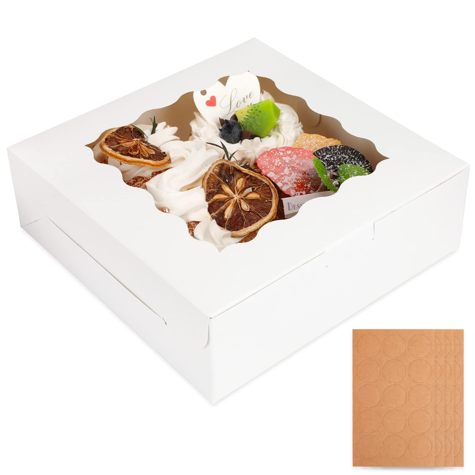 Moretoes 50pcs White Pastry Boxes